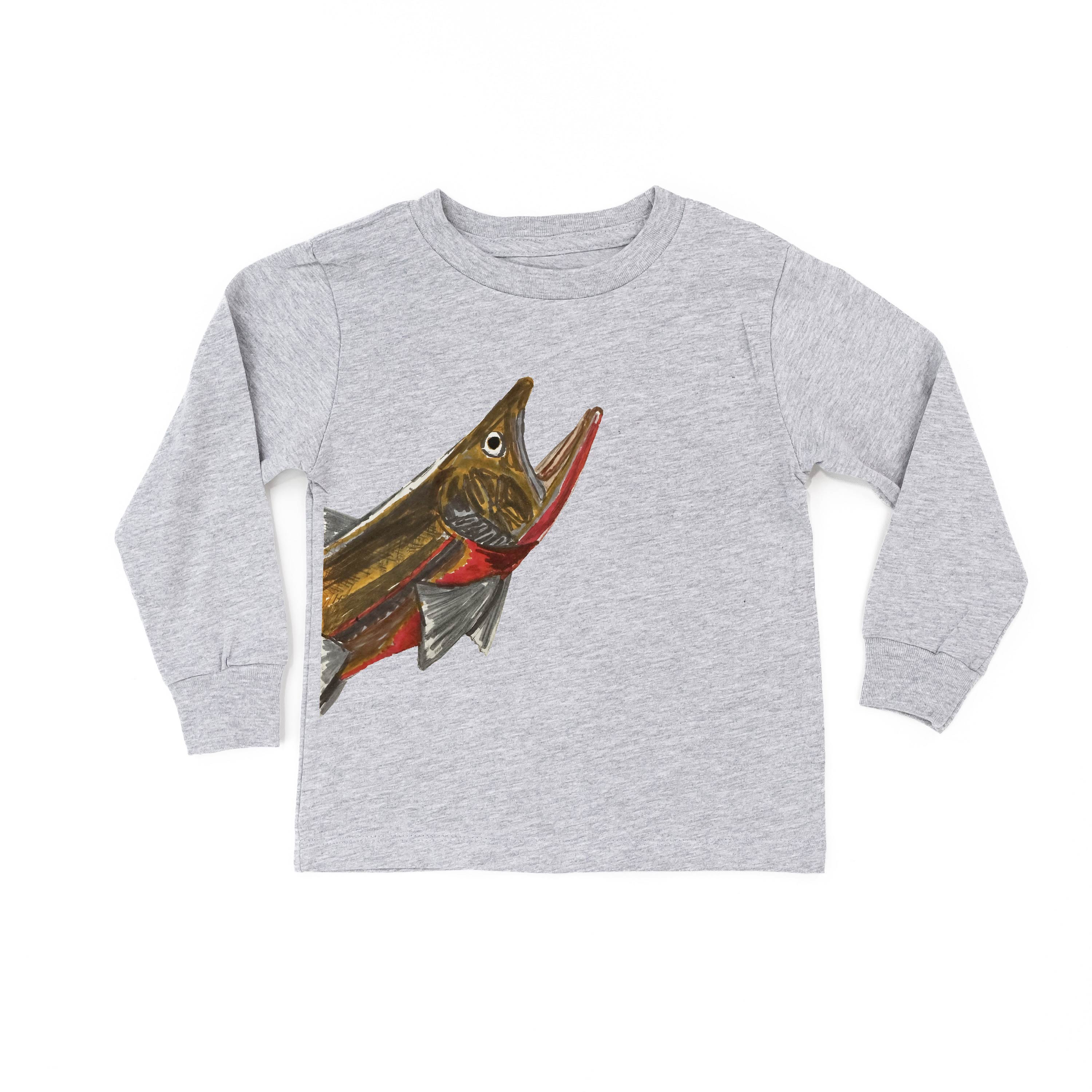 Cutthroat Trout - Hand Drawn - Child LONG SLEEVE Tee Little Mama Shirt Shop