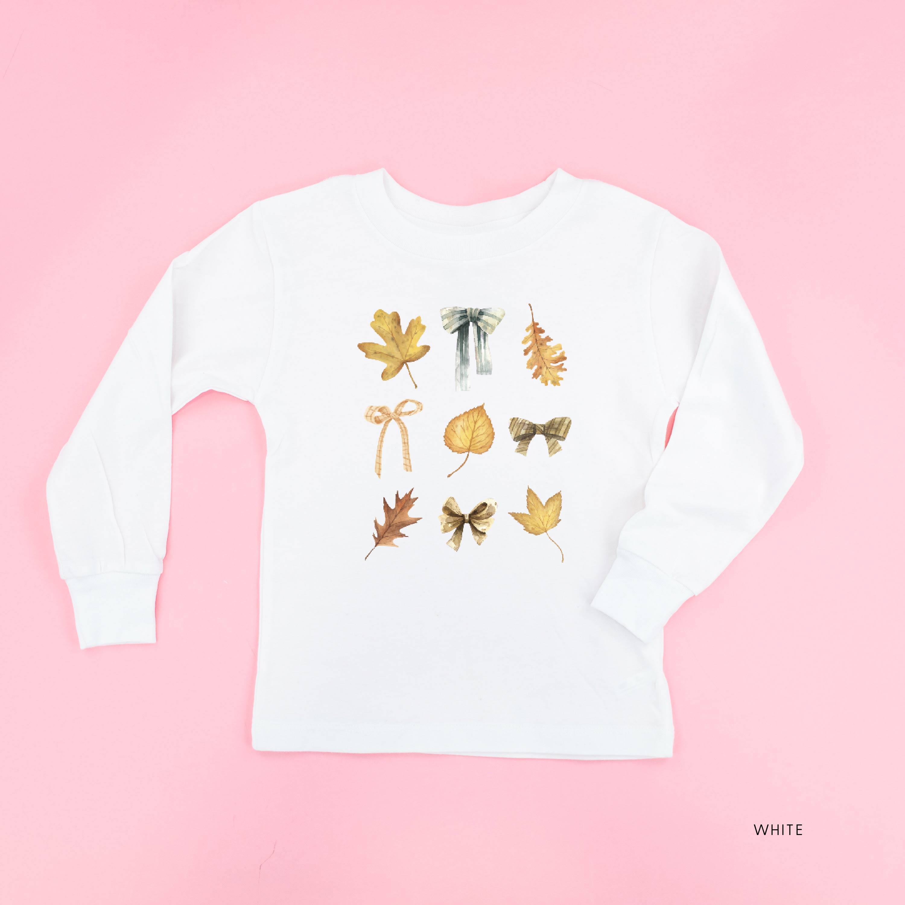 Dainty Bows and Leaves - Long Sleeve Child Shirt Little Mama Shirt Shop