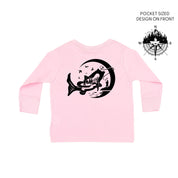 Fishing Compass - Fishing Scene (pf&b) - Child LONG SLEEVE Tee Little Mama Shirt Shop