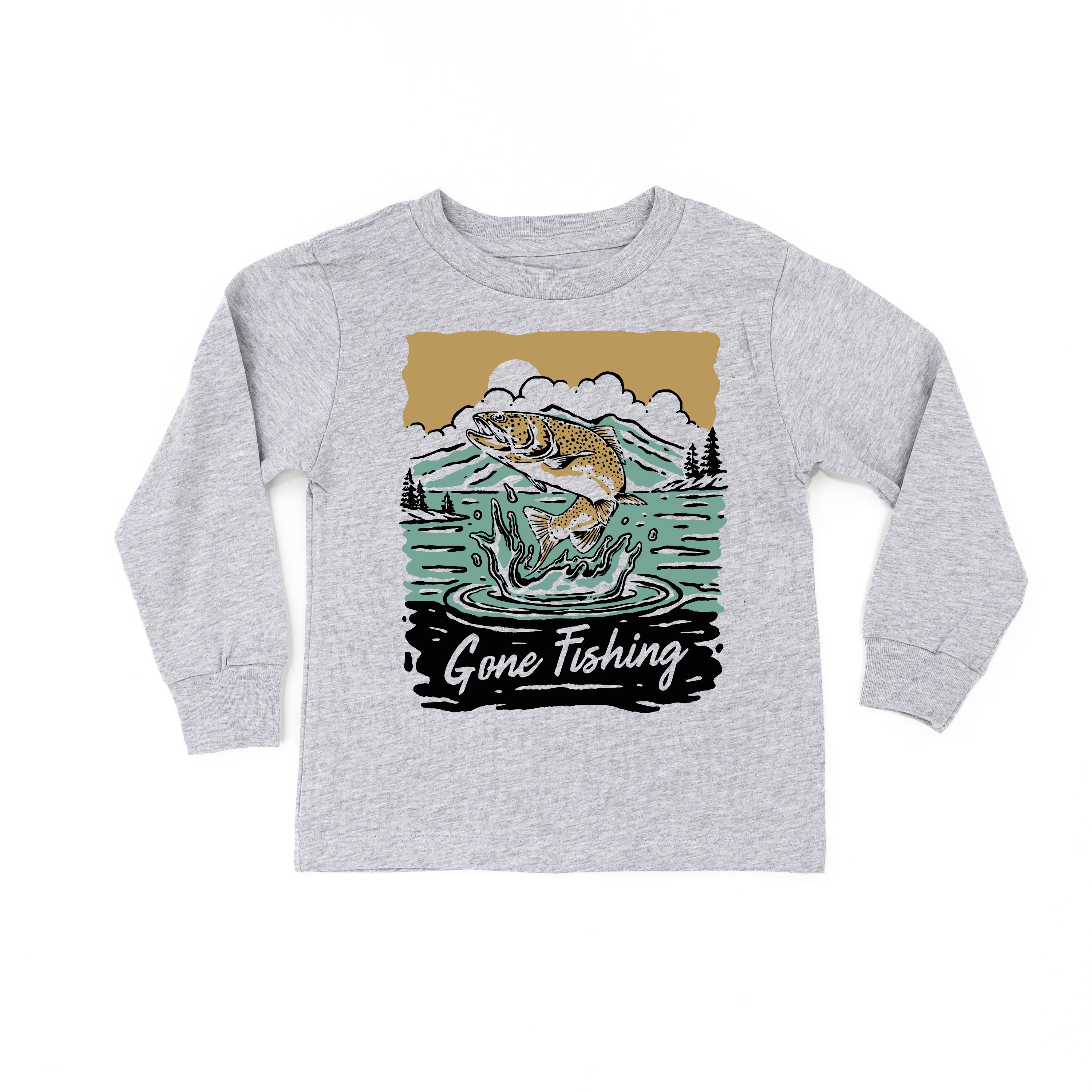 Gone Fishing - Child LONG SLEEVE Tee Little Mama Shirt Shop
