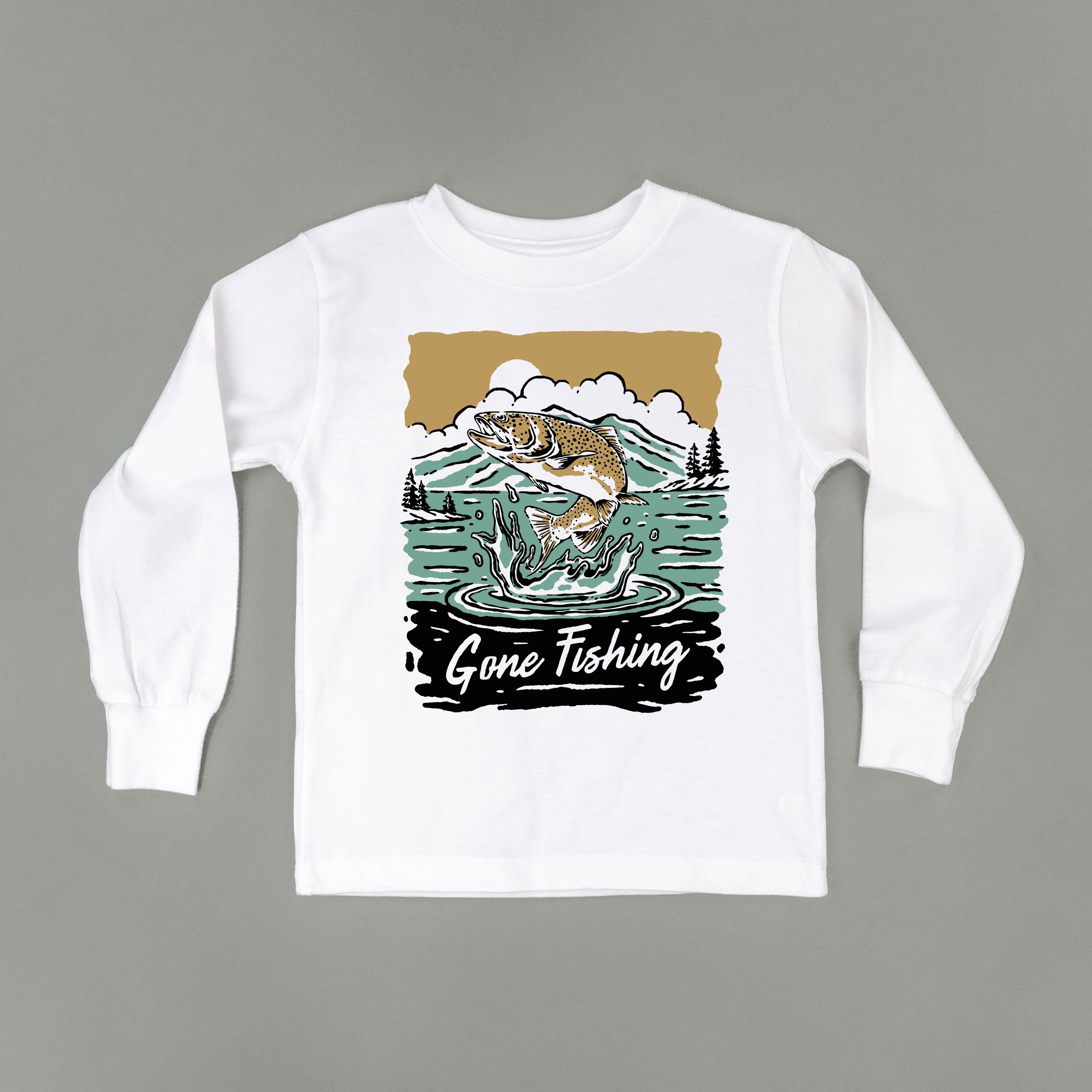 Gone Fishing - Child LONG SLEEVE Tee Little Mama Shirt Shop