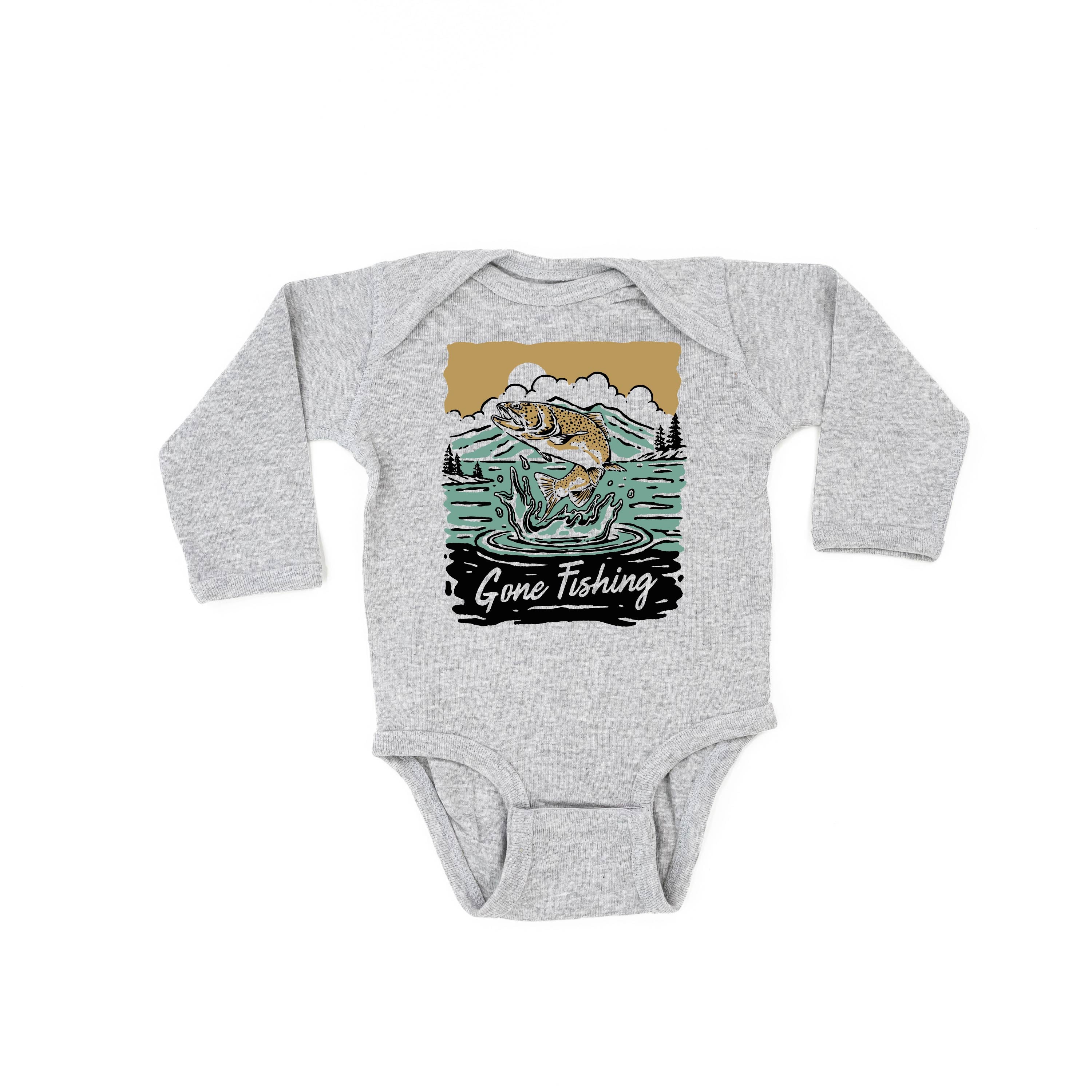 Gone Fishing - Child LONG SLEEVE Tee Little Mama Shirt Shop