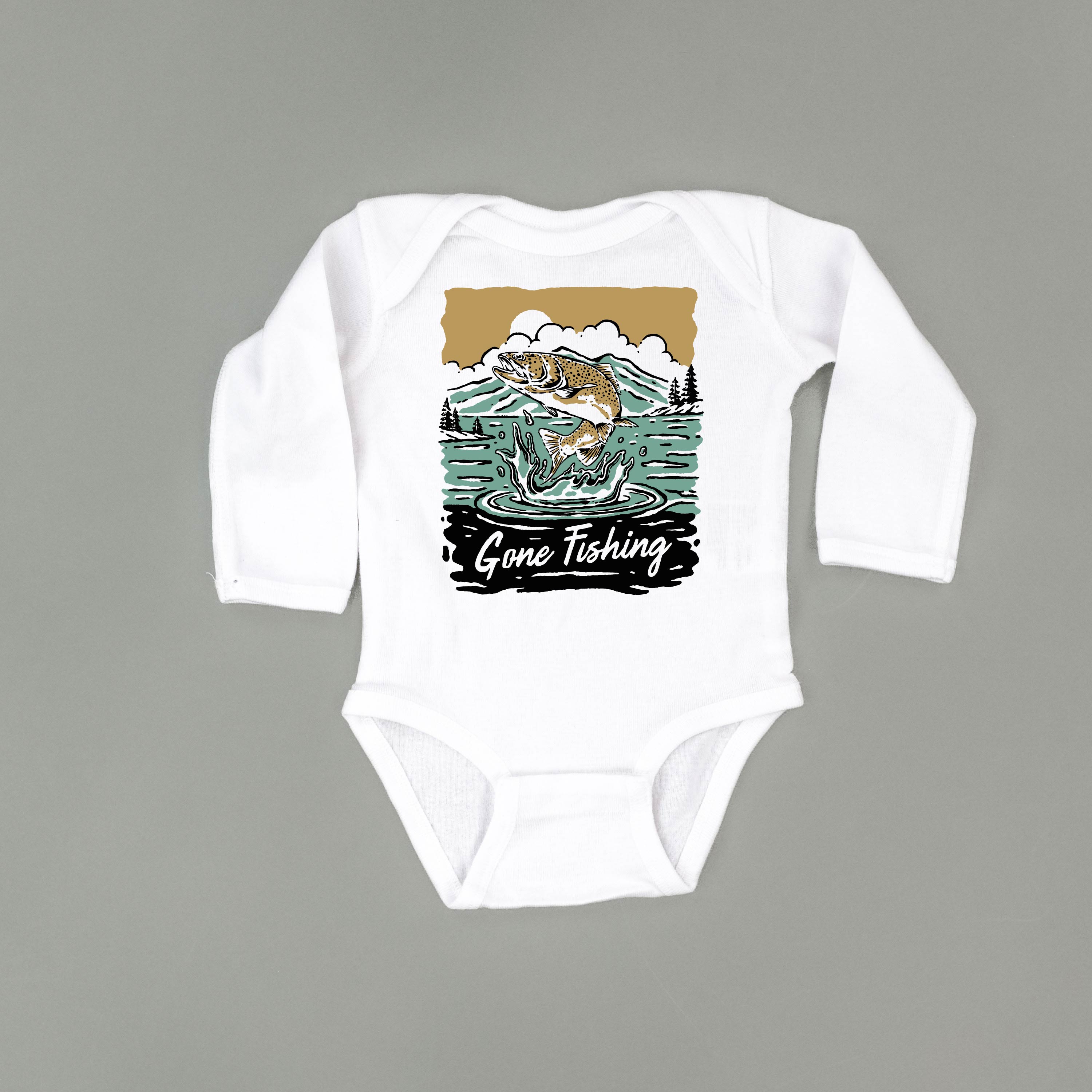 Gone Fishing - Child LONG SLEEVE Tee Little Mama Shirt Shop