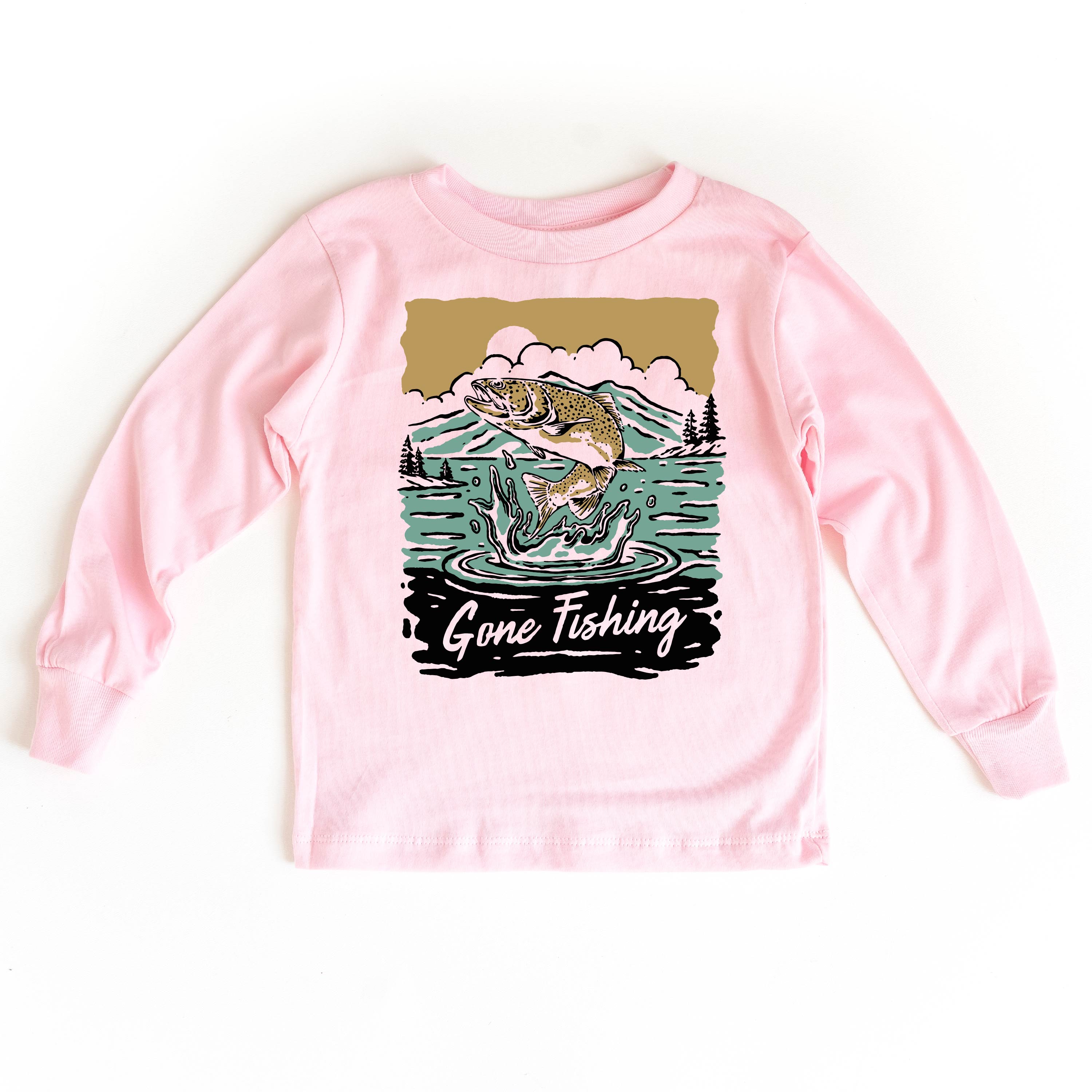Gone Fishing - Child LONG SLEEVE Tee Little Mama Shirt Shop