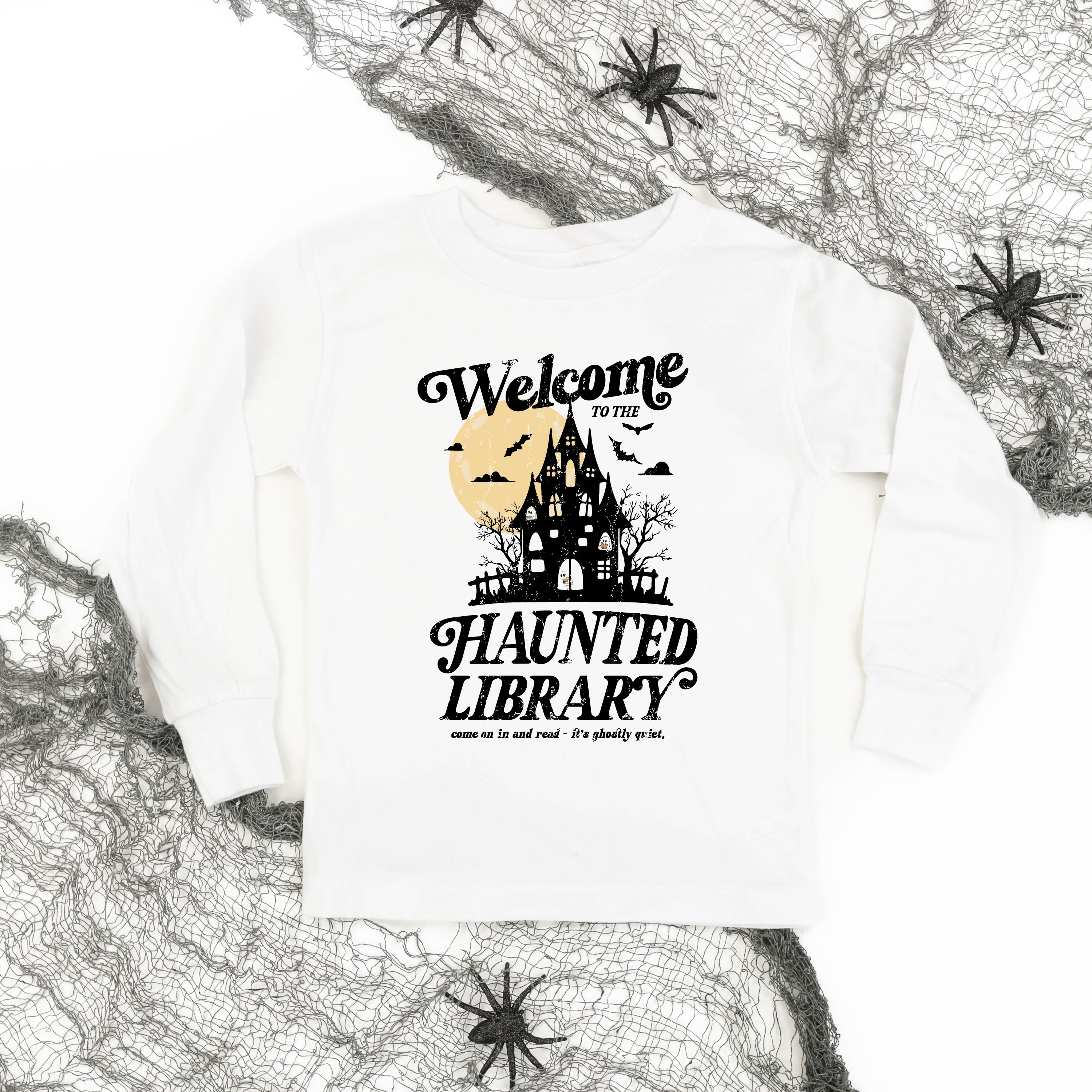 Haunted Library - Long Sleeve Child Shirt Little Mama Shirt Shop