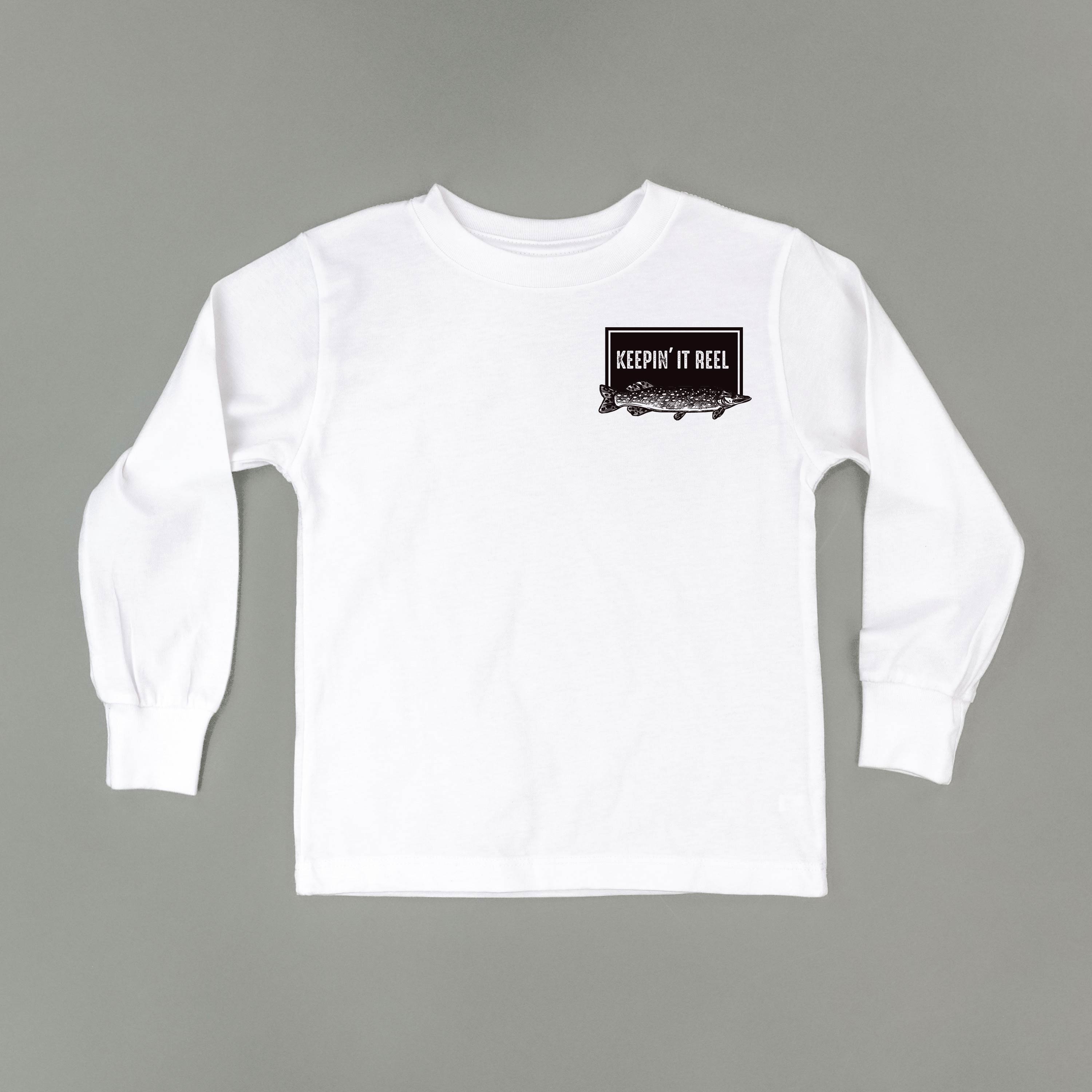 Keepin' It Reel - Fishing Reel (pf&b) - Child LONG SLEEVE Tee Little Mama Shirt Shop