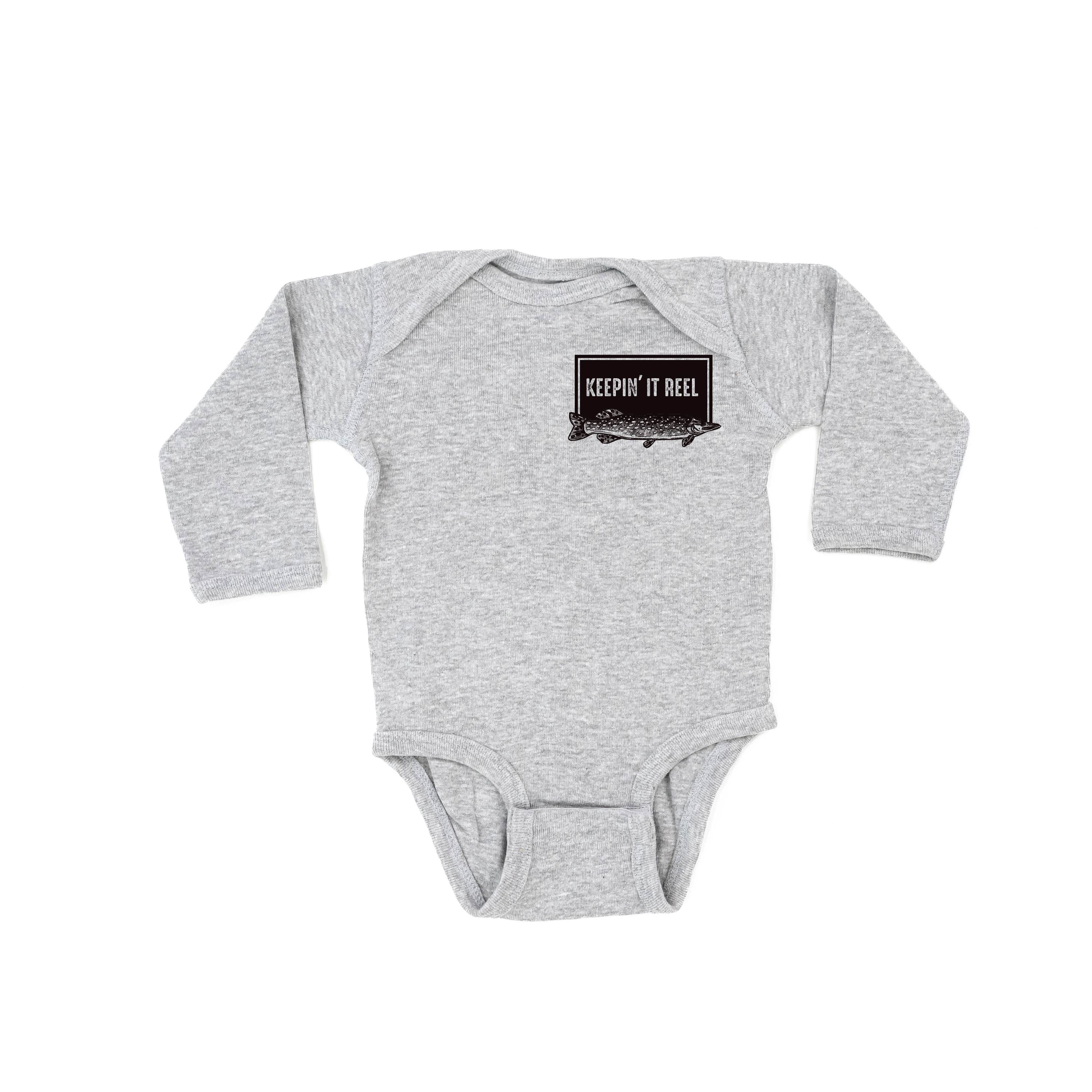 Keepin' It Reel - Fishing Reel (pf&b) - Child LONG SLEEVE Tee Little Mama Shirt Shop