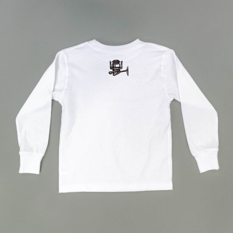 Keepin' It Reel Pocket Design on Front w/ Fishing Reel on Back - Long Sleeve Child Shirt