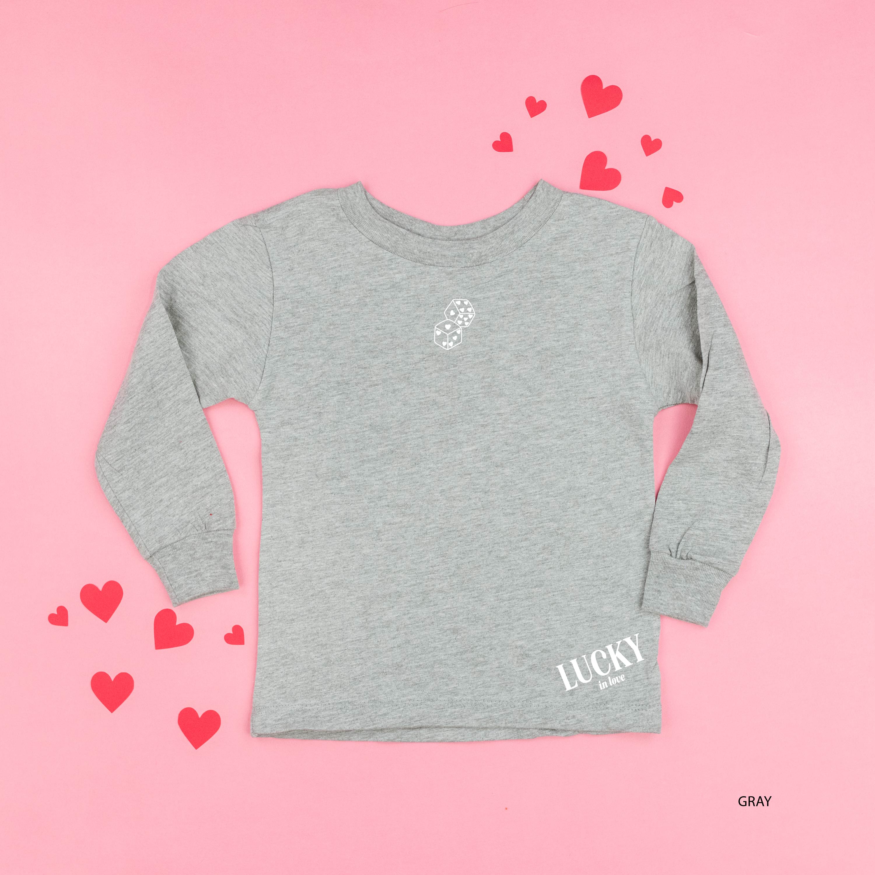 Lucky In Love - Dice (center & hd & b) - Child Long Sleeve Tee Little Mama Shirt Shop