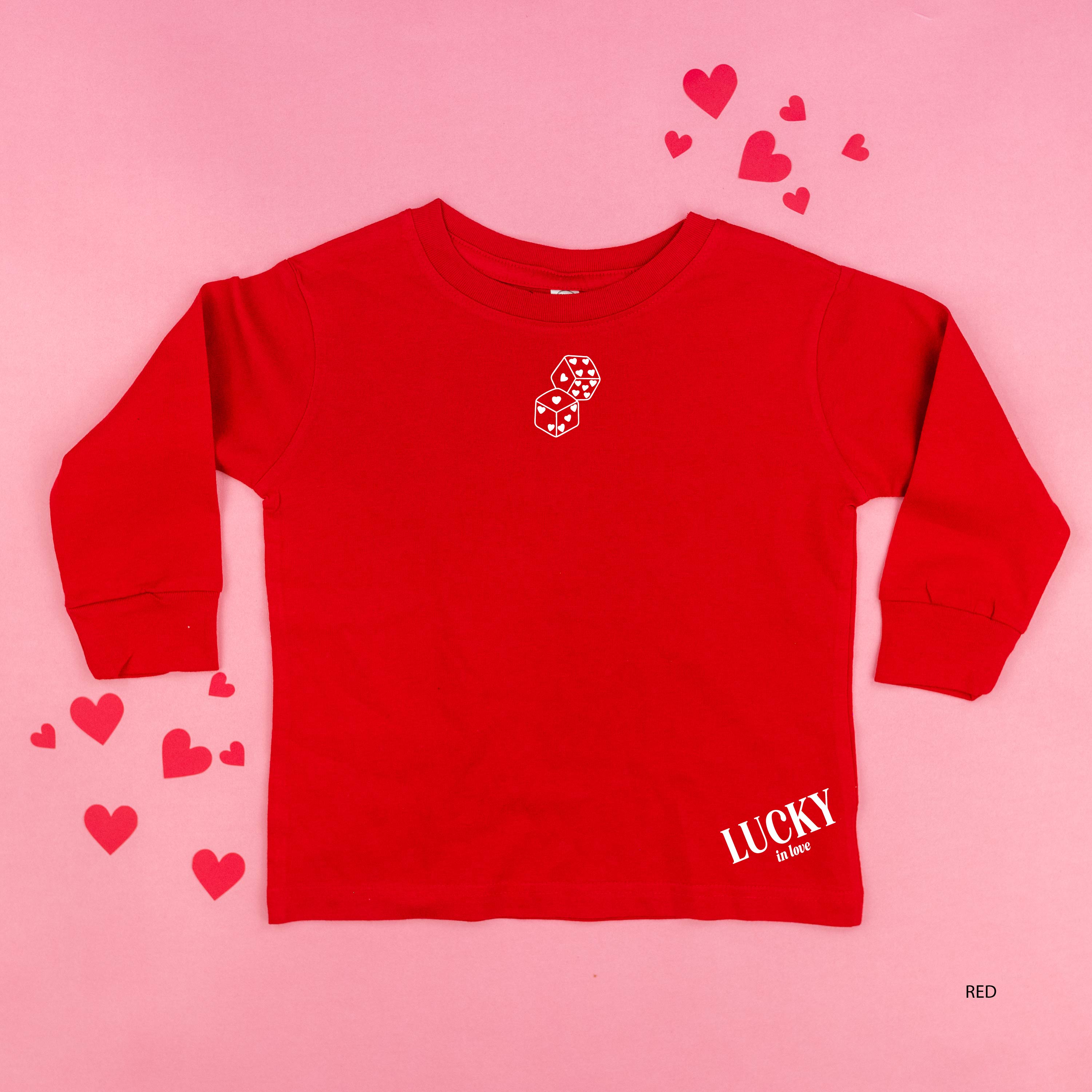 Lucky In Love - Dice (center & hd & b) - Child Long Sleeve Tee Little Mama Shirt Shop