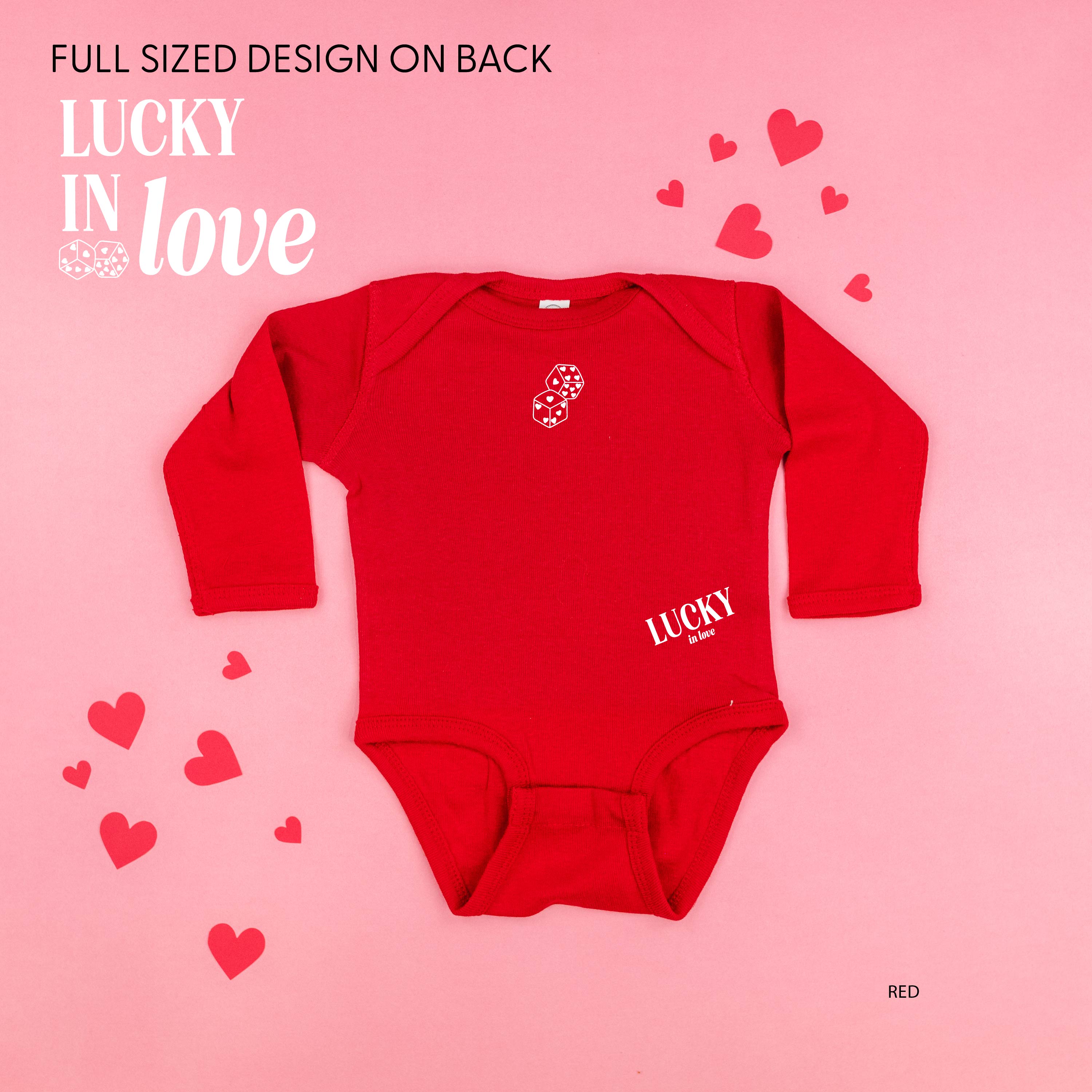 Lucky In Love - Dice (center & hd & b) - Child Long Sleeve Tee Little Mama Shirt Shop