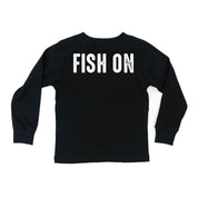 Mountain Fish & Pole - Fish On (pf&b) - Child LONG SLEEVE Tee Little Mama Shirt Shop