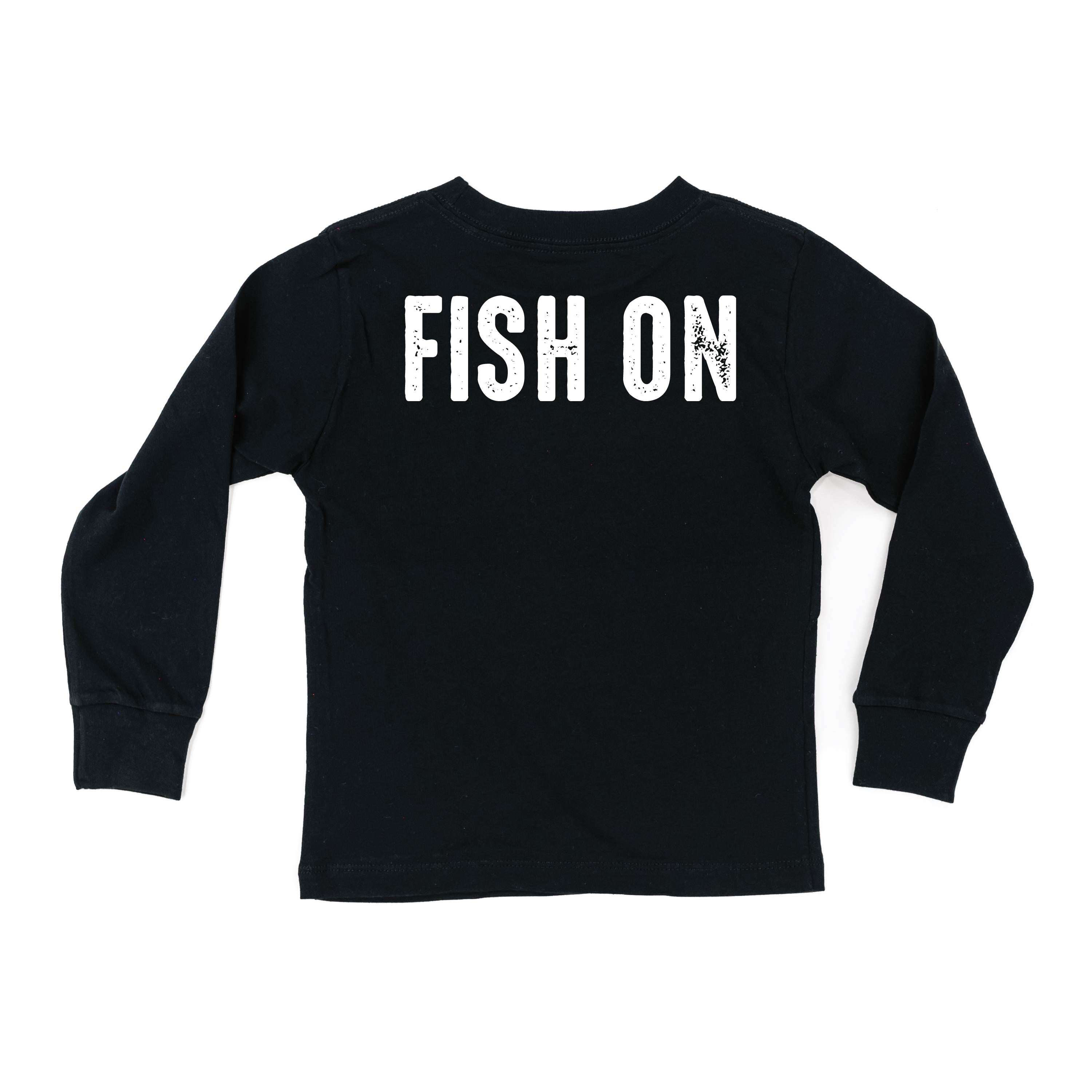Mountain Fish & Pole - Fish On (pf&b) - Child LONG SLEEVE Tee Little Mama Shirt Shop