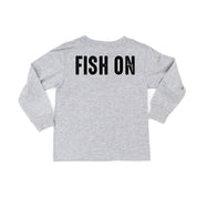 Mountain Fish & Pole - Fish On (pf&b) - Child LONG SLEEVE Tee Little Mama Shirt Shop