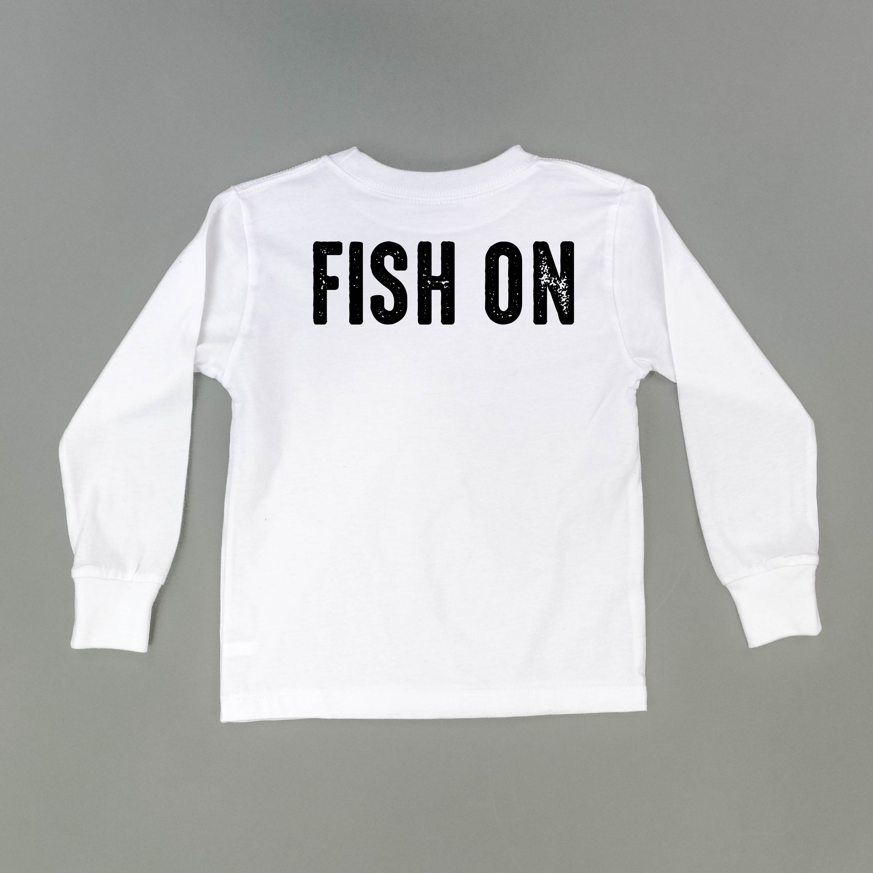 Mountain Fish & Pole - Fish On (pf&b) - Child LONG SLEEVE Tee Little Mama Shirt Shop