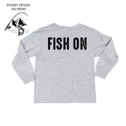 Mountain Fish & Pole - Fish On (pf&b) - Child LONG SLEEVE Tee Little Mama Shirt Shop