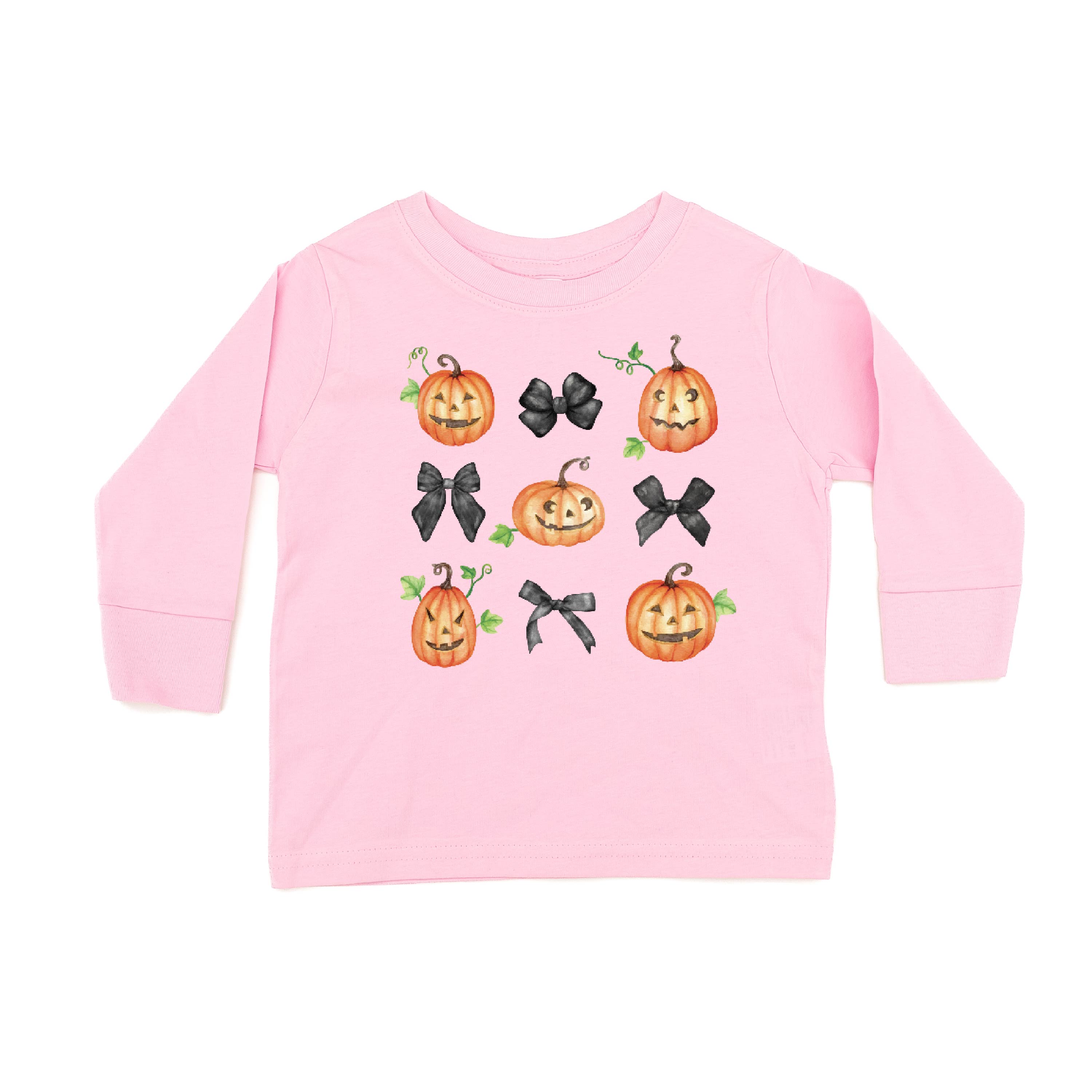 Pumpkins-n-Bows - Long Sleeve Child Shirt Little Mama Shirt Shop