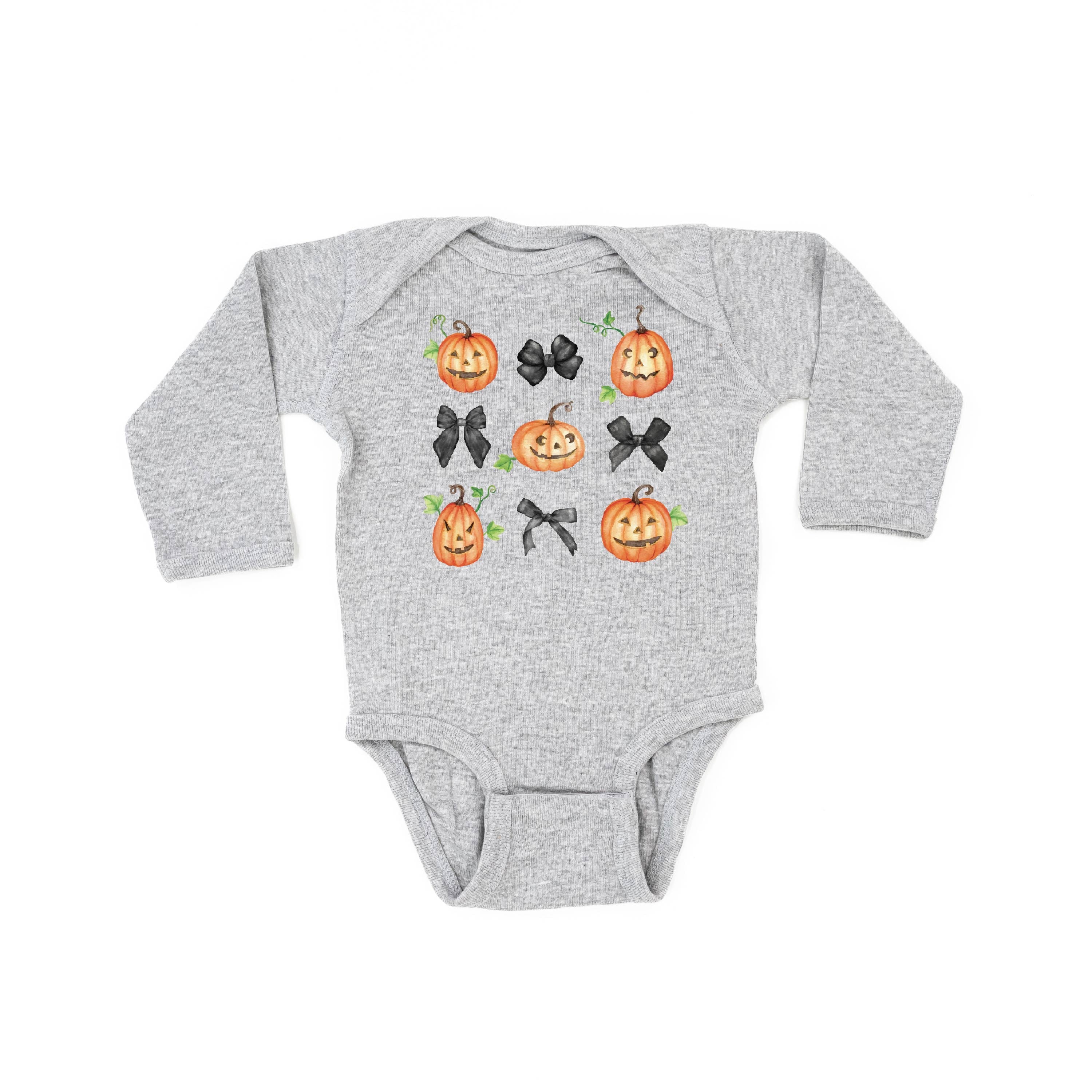 Pumpkins-n-Bows - Long Sleeve Child Shirt Little Mama Shirt Shop