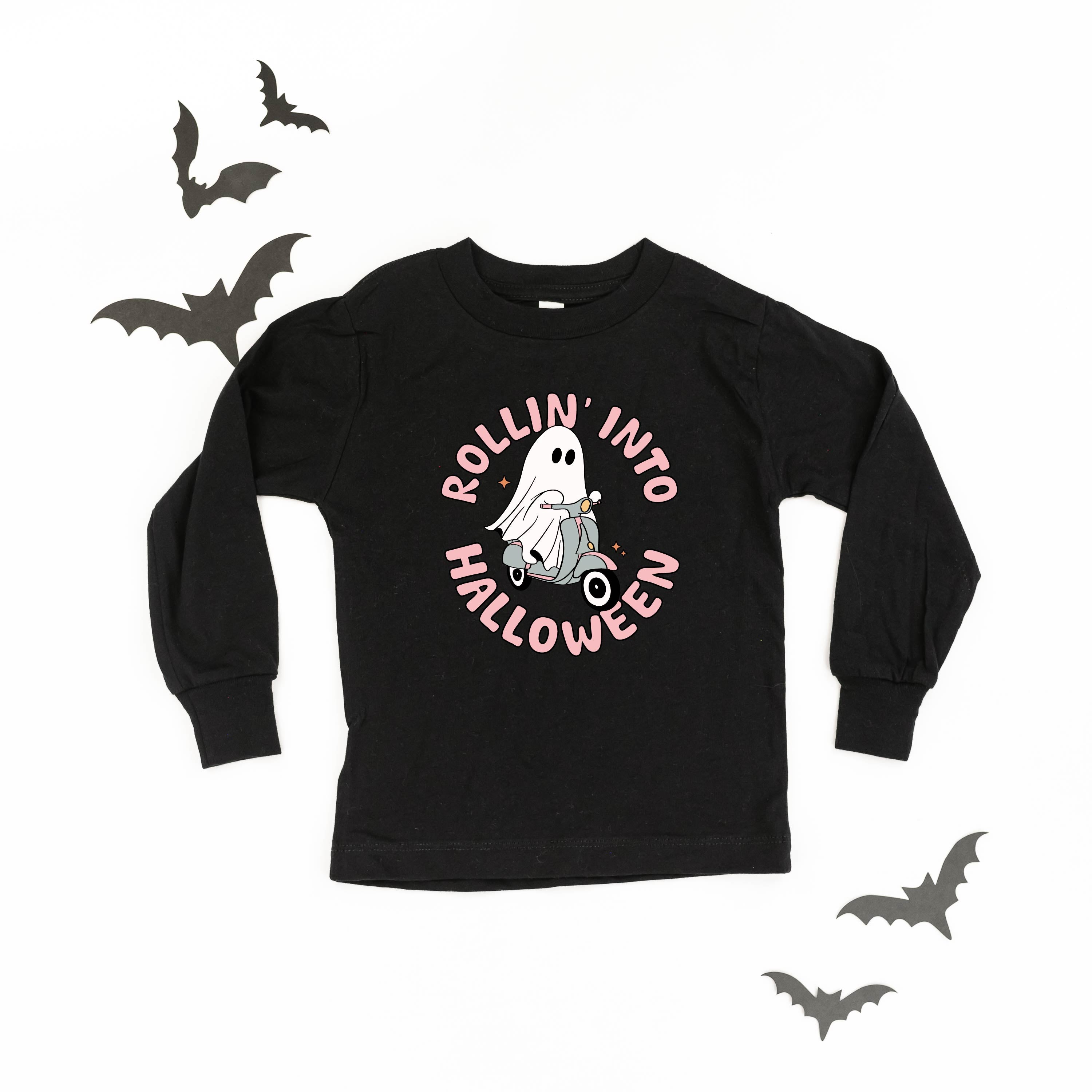 Rollin' Into Halloween - Long Sleeve Child Shirt Little Mama Shirt Shop