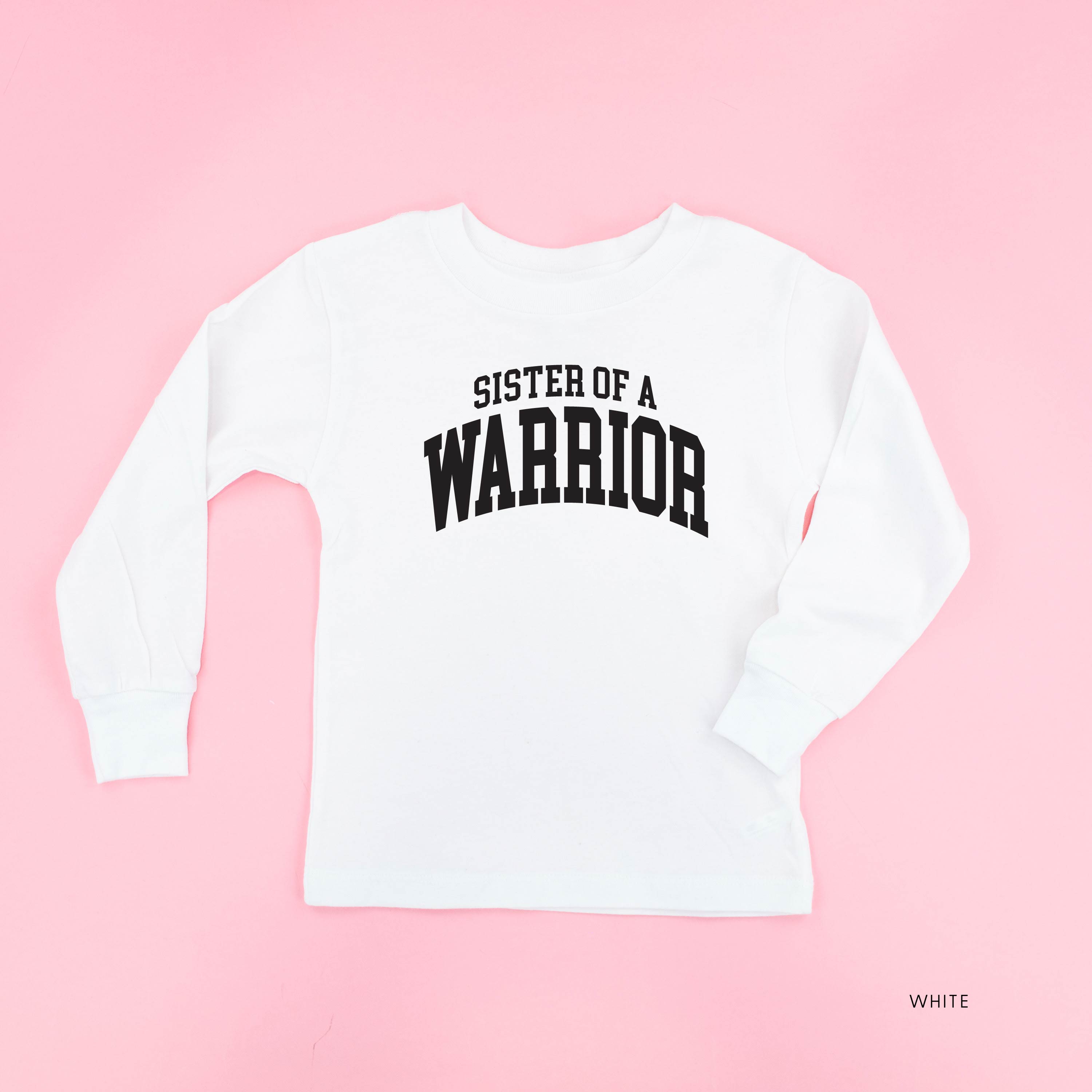 Sister of a Warrior - Varsity - Child Long Sleeve Tee Little Mama Shirt Shop