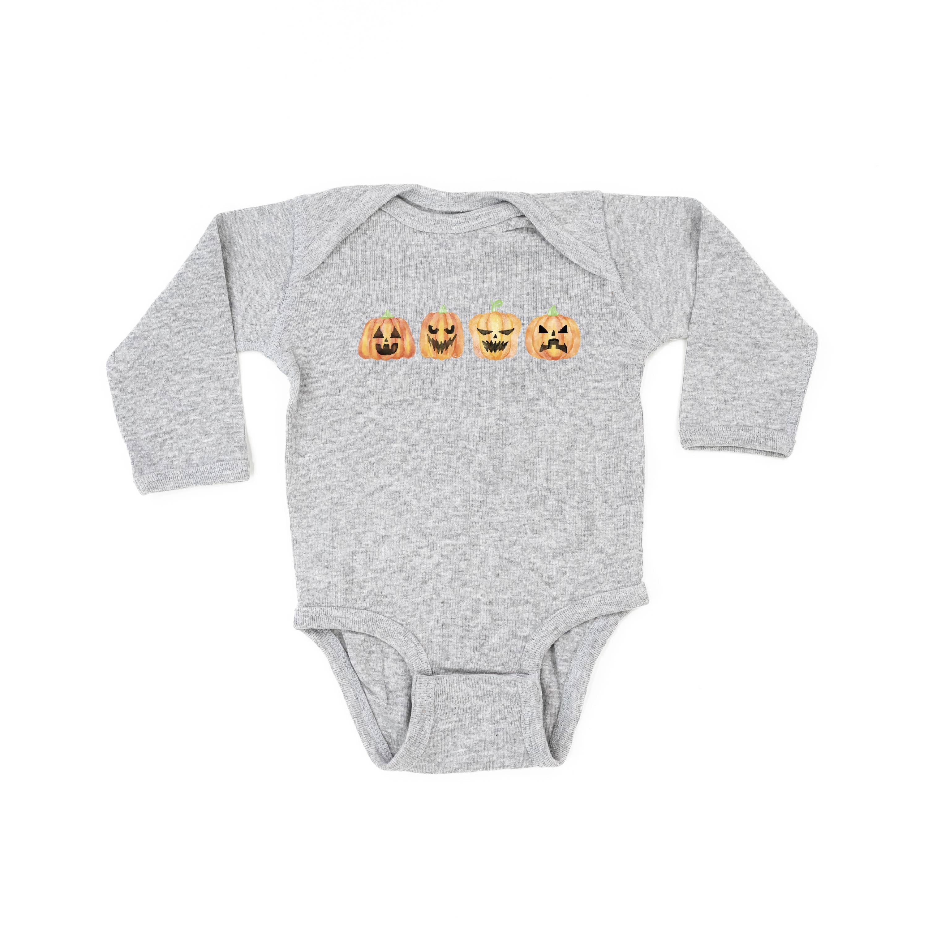 Watercolor Jack-o'-lanterns - Long Sleeve Child Shirt Little Mama Shirt Shop