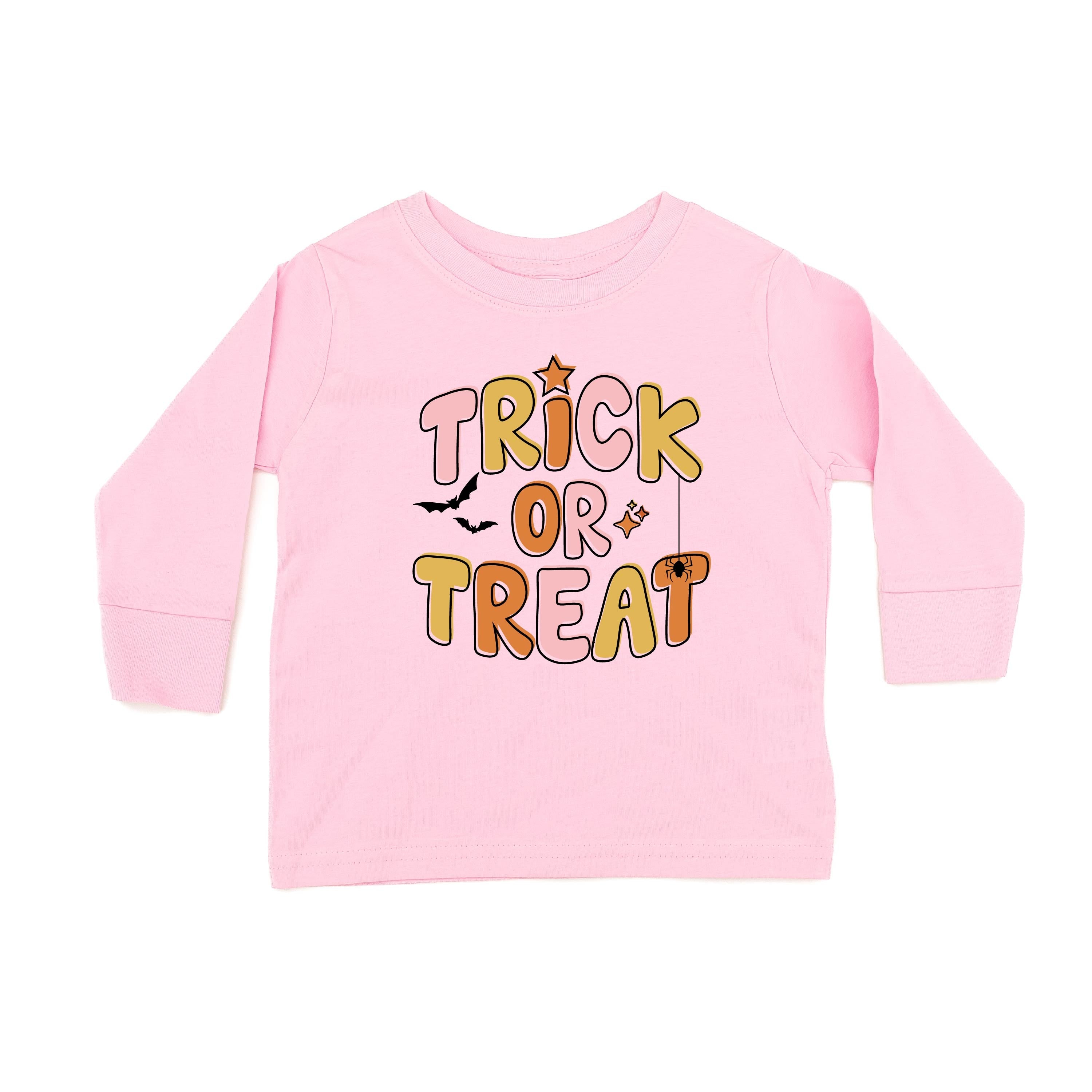 Trick or Treat (PINK/ORANGE) - Long Sleeve Child Shirt Little Mama Shirt Shop