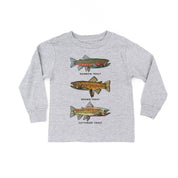 Trout Chart - Hand Drawn - Child LONG SLEEVE Tee Little Mama Shirt Shop