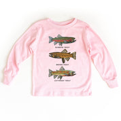 Trout Chart - Hand Drawn - Child LONG SLEEVE Tee Little Mama Shirt Shop