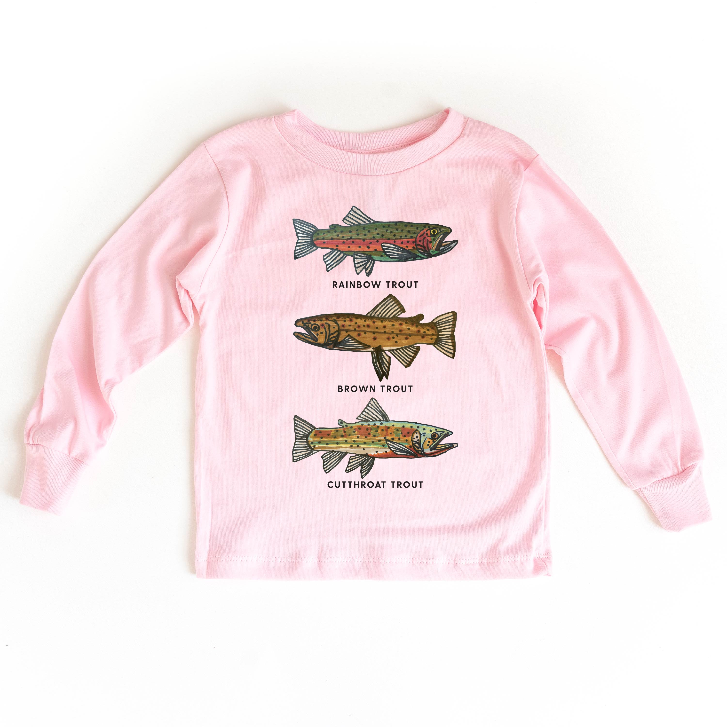 Trout Chart - Hand Drawn - Child LONG SLEEVE Tee Little Mama Shirt Shop