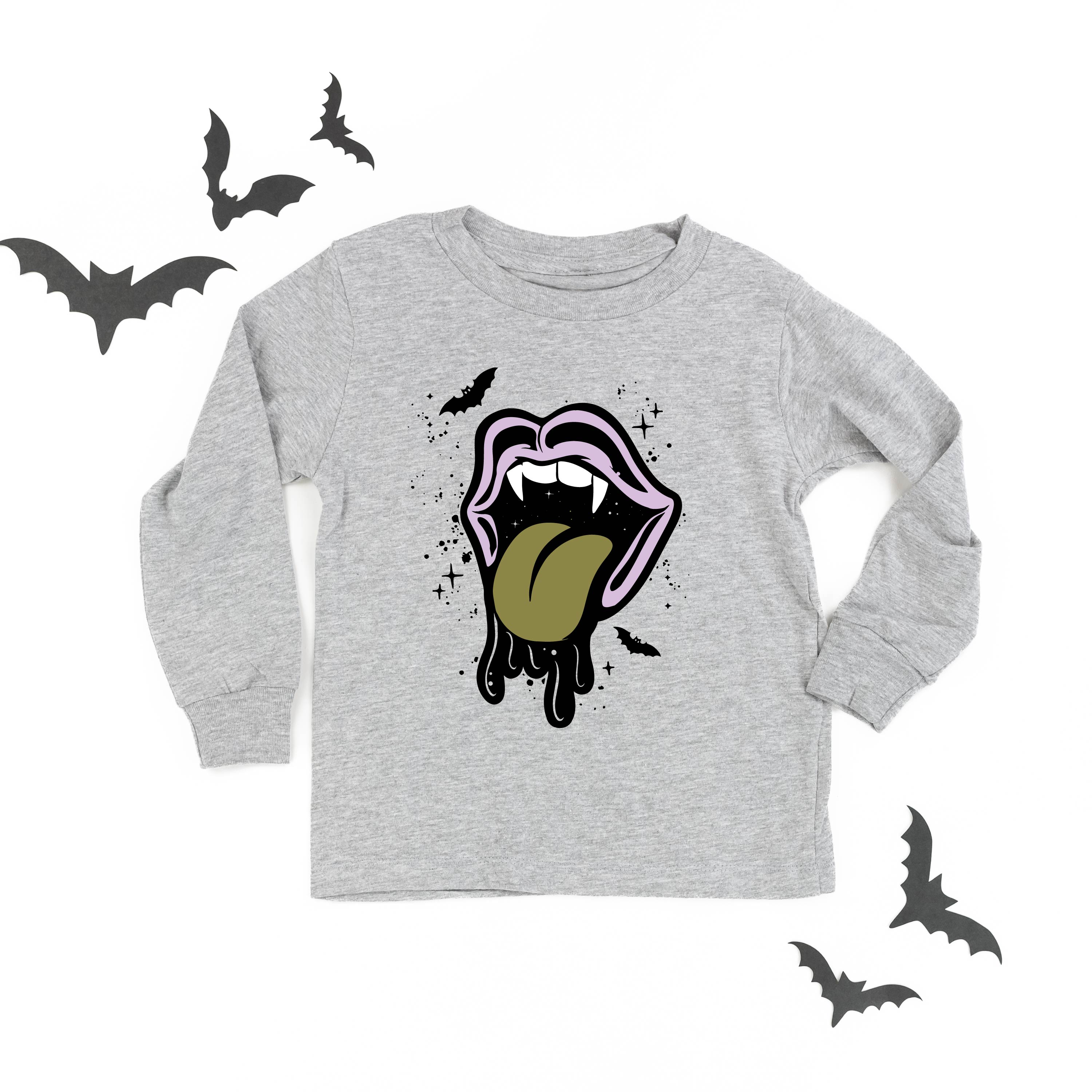 Vampire Drippy Mouth - Long Sleeve Child Shirt Little Mama Shirt Shop