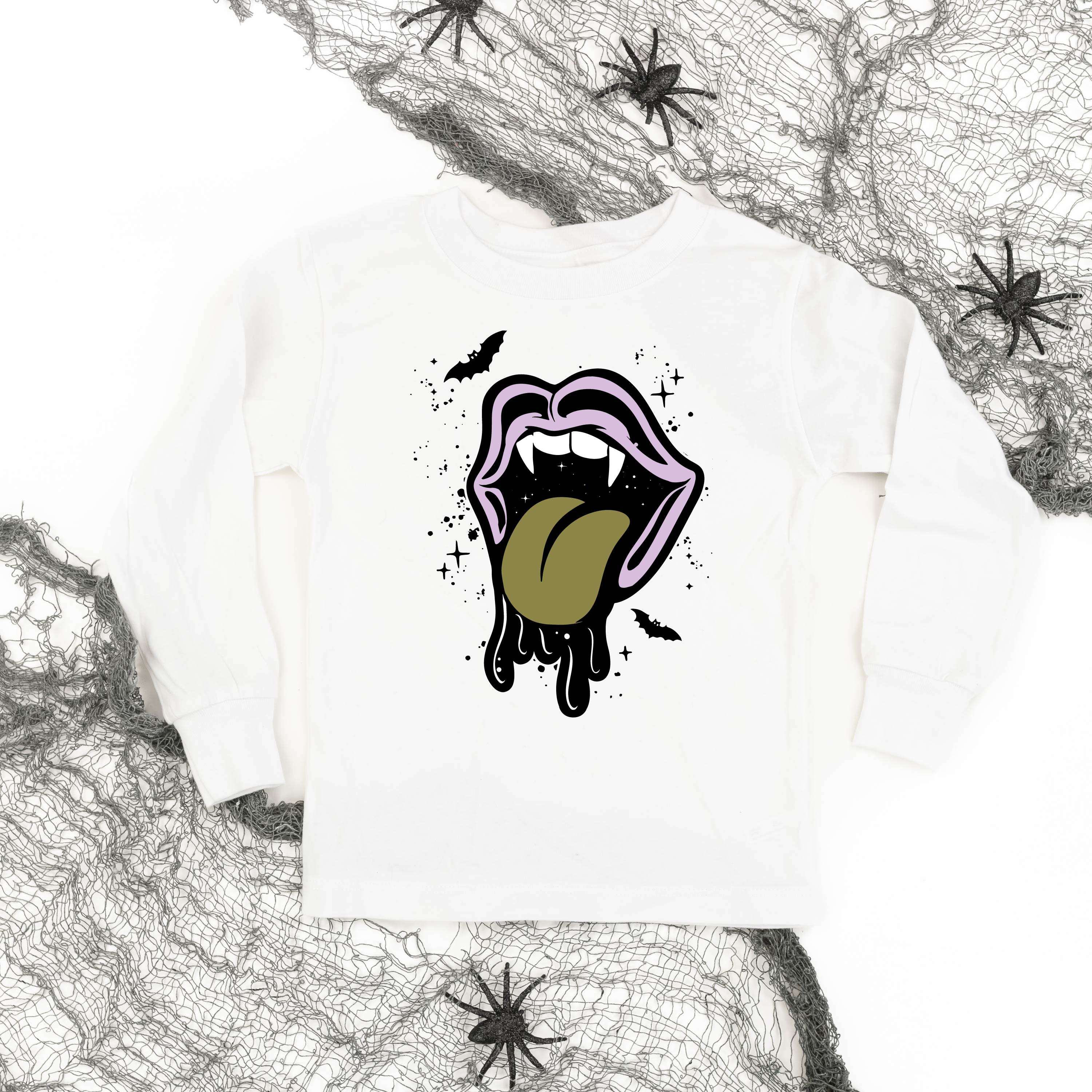 Vampire Drippy Mouth - Long Sleeve Child Shirt Little Mama Shirt Shop