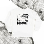 You're Freakin' Meowt! (with lower back detail) - Long Sleeve Child Shirt Little Mama Shirt Shop