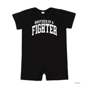 Brother of a Fighter - Varsity - Short Sleeve / Shorts - One Piece Baby Romper Little Mama Shirt Shop