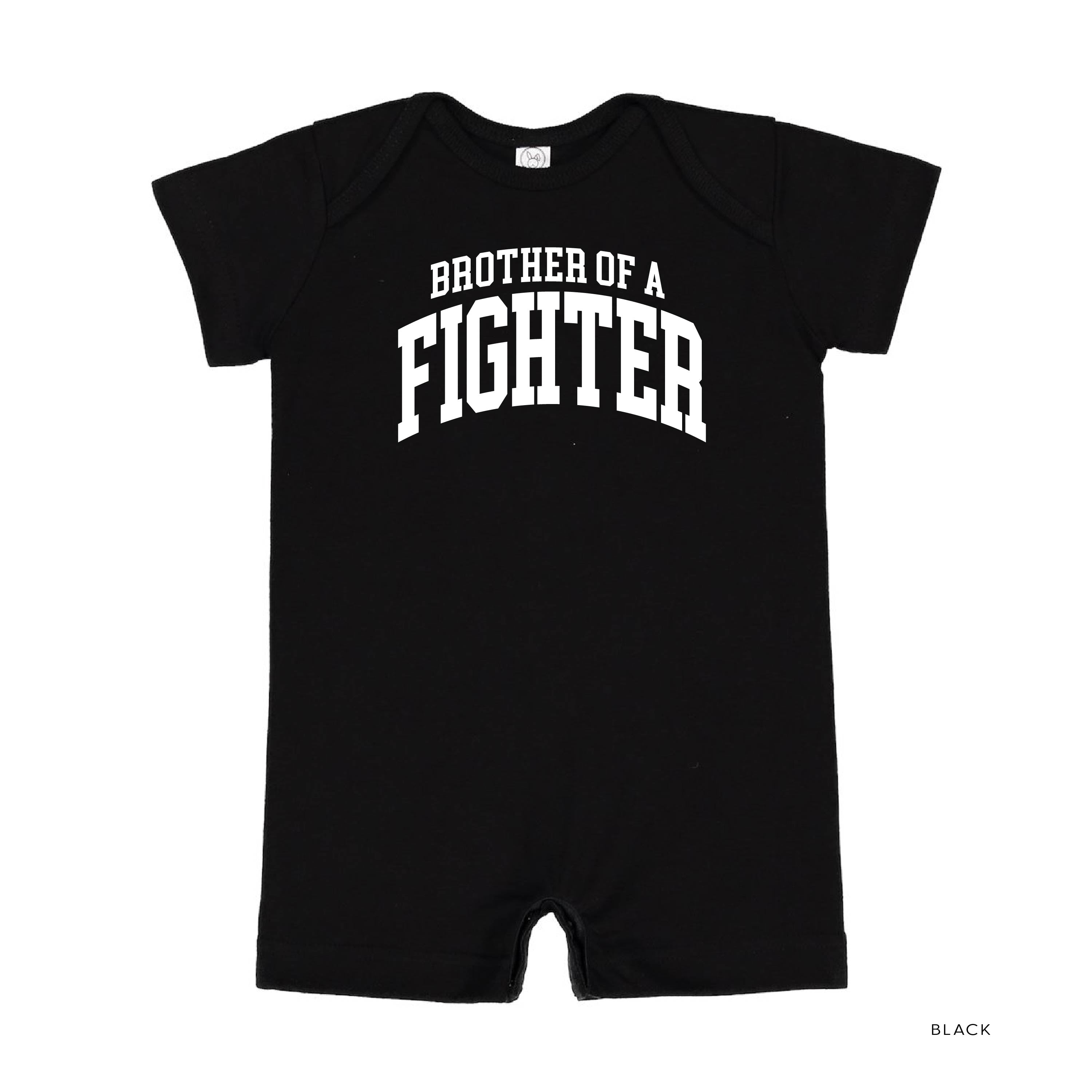 Brother of a Fighter - Varsity - Short Sleeve / Shorts - One Piece Baby Romper Little Mama Shirt Shop