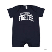 Brother of a Fighter - Varsity - Short Sleeve / Shorts - One Piece Baby Romper Little Mama Shirt Shop