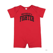 Brother of a Fighter - Varsity - Short Sleeve / Shorts - One Piece Baby Romper Little Mama Shirt Shop