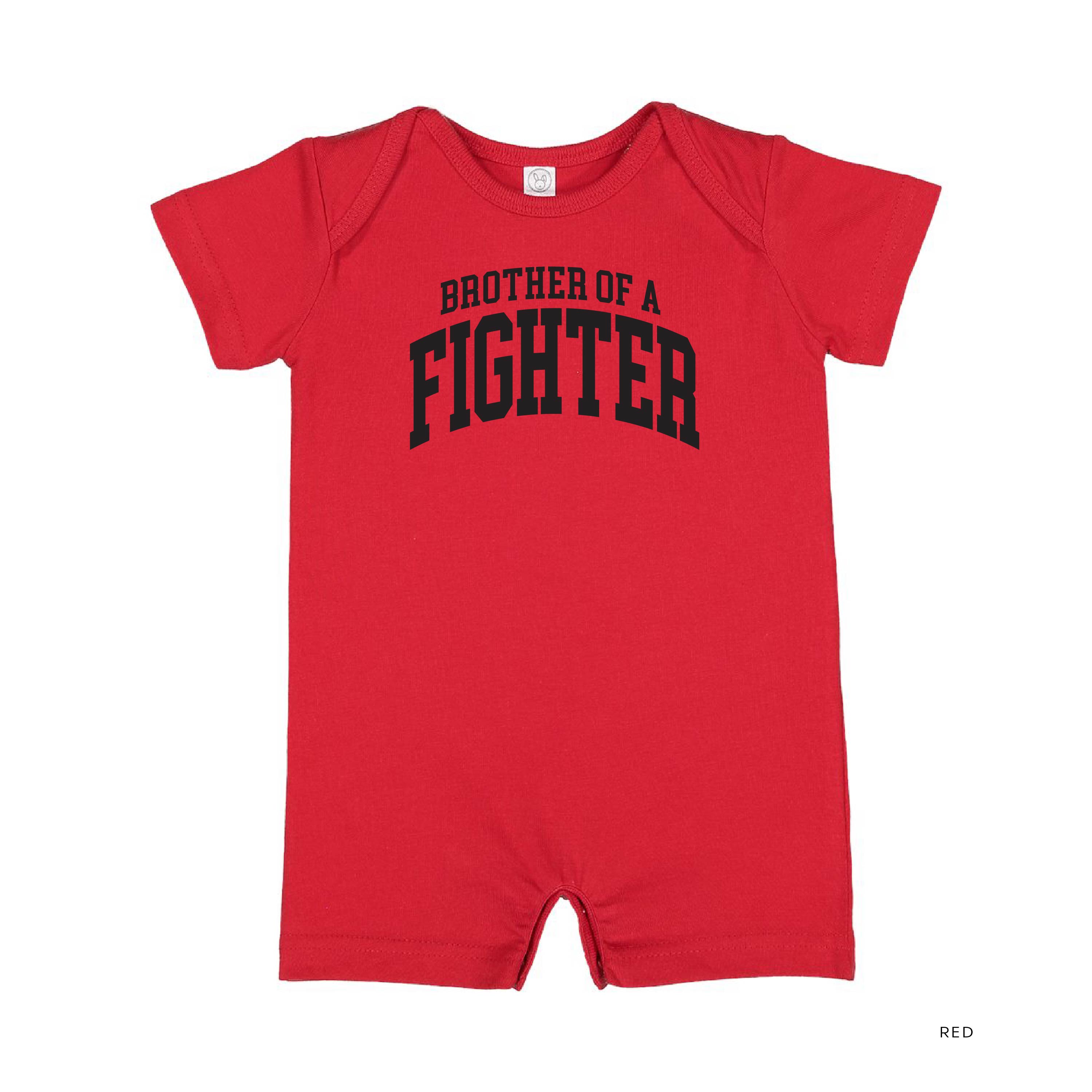 Brother of a Fighter - Varsity - Short Sleeve / Shorts - One Piece Baby Romper Little Mama Shirt Shop