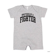 Brother of a Fighter - Varsity - Short Sleeve / Shorts - One Piece Baby Romper Little Mama Shirt Shop
