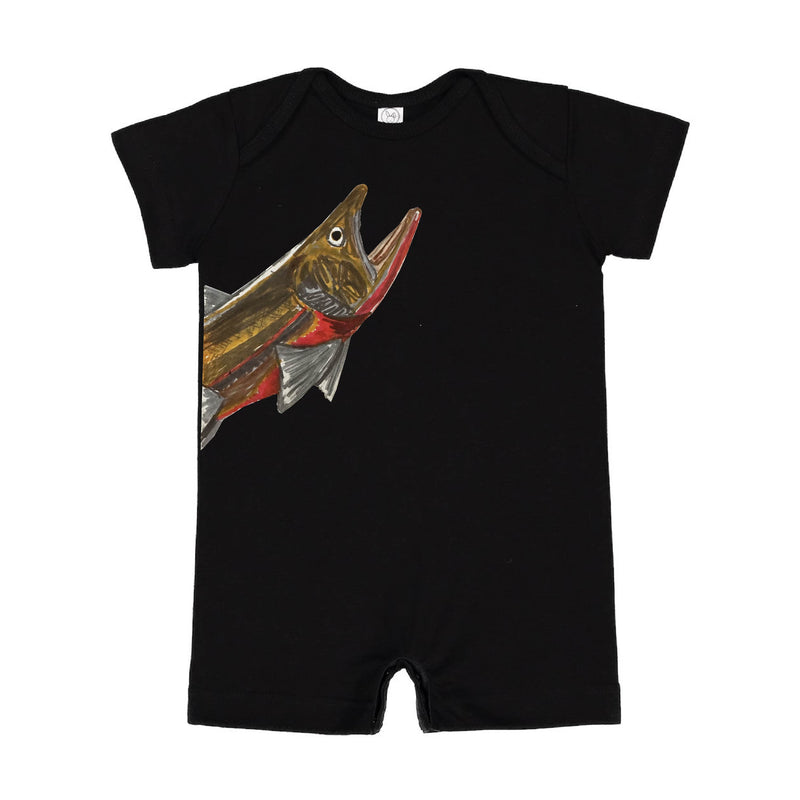 Cutthroat Trout - Hand Drawn - Short Sleeve / Shorts - One Piece Baby Romper