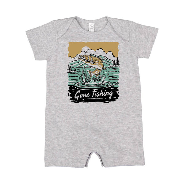Gone Fishing - Short Sleeve / Shorts - One Piece Baby Romper