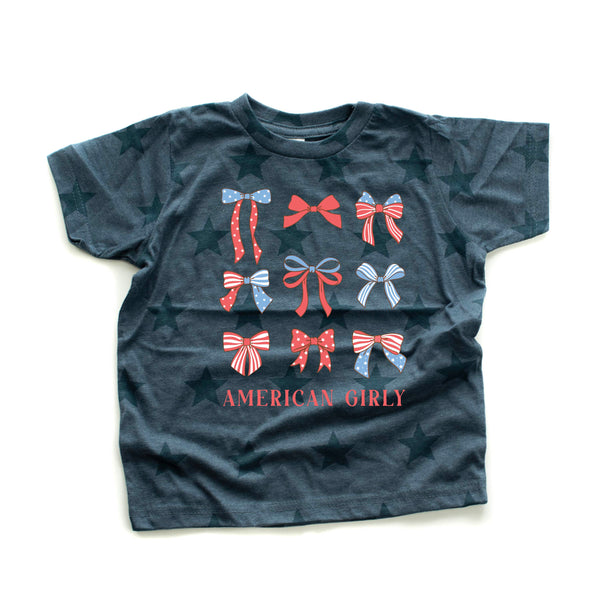American Girly - Bows - Short Sleeve STAR Child Shirt