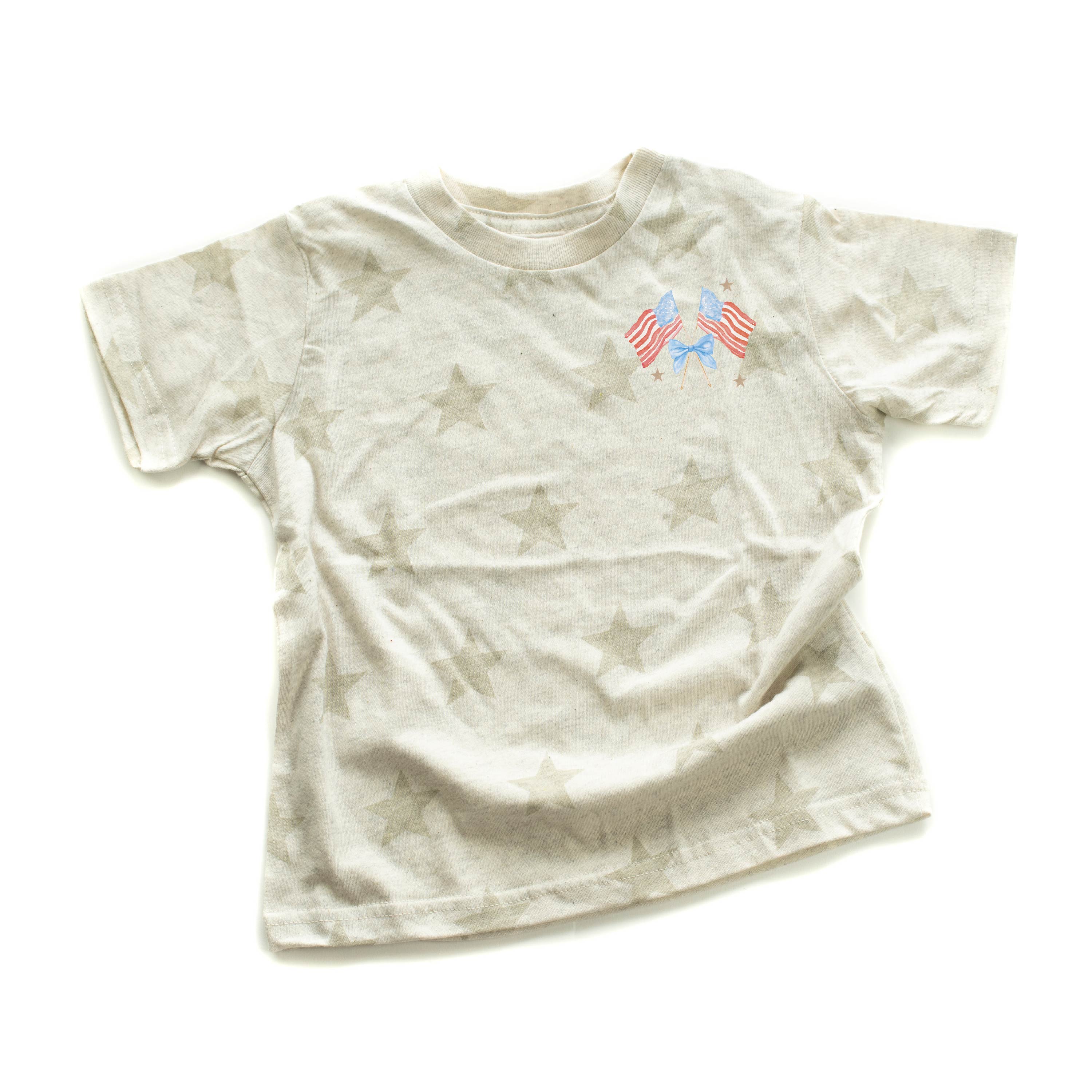 Watercolor Flags (pocket) - Child STAR Tee Little Mama Shirt Shop
