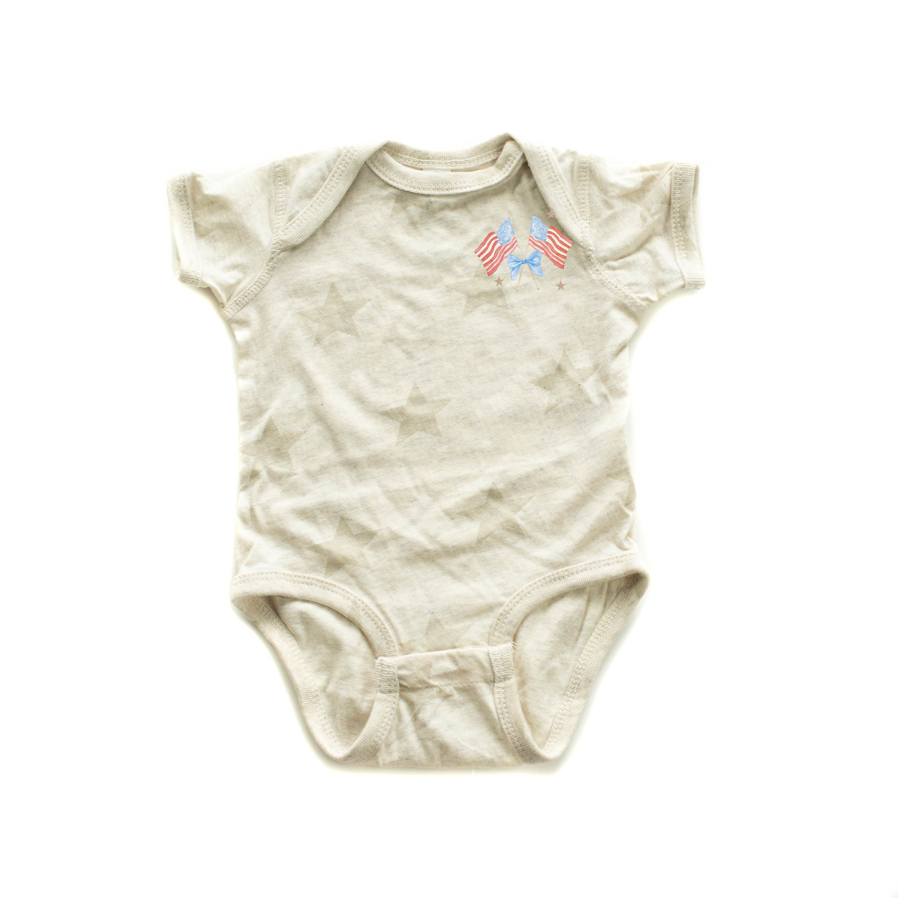 Watercolor Flags (pocket) - Child STAR Tee Little Mama Shirt Shop