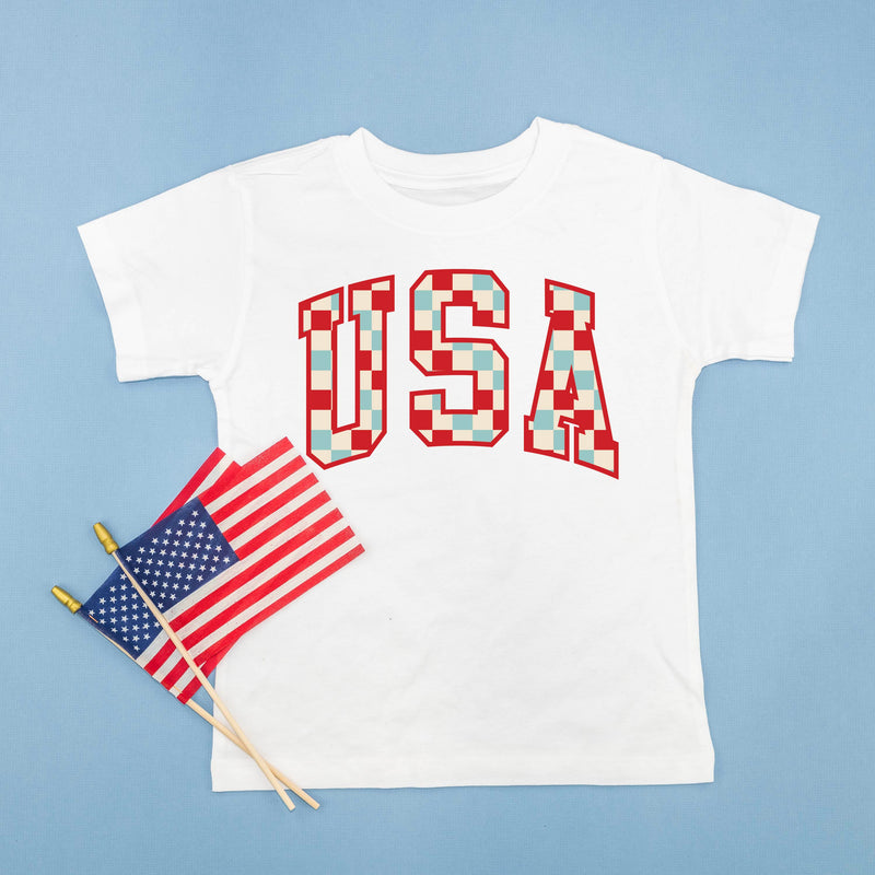 Checkered USA - Short Sleeve Child Shirt