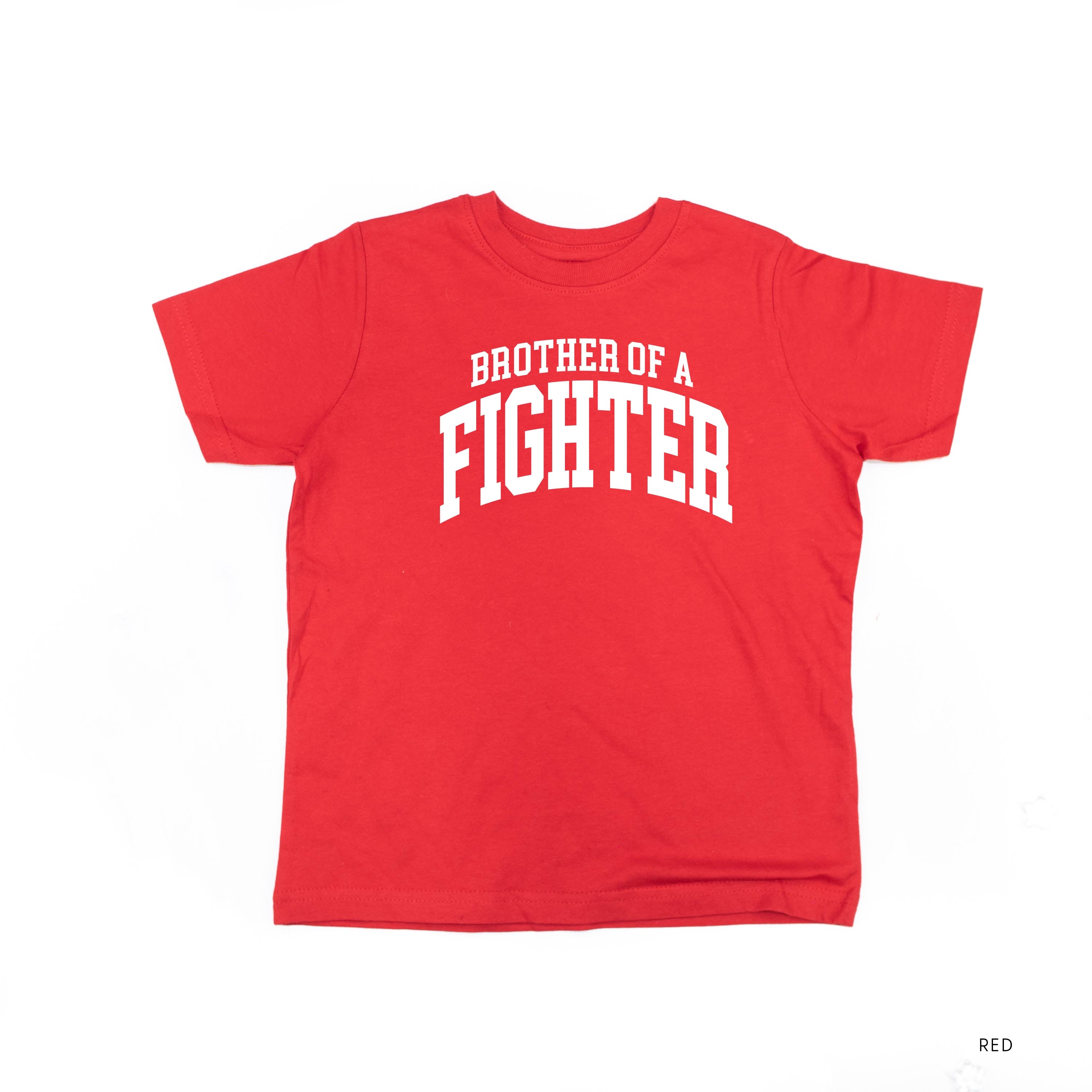 Brother of a Fighter - Varsity - Child Tee Little Mama Shirt Shop