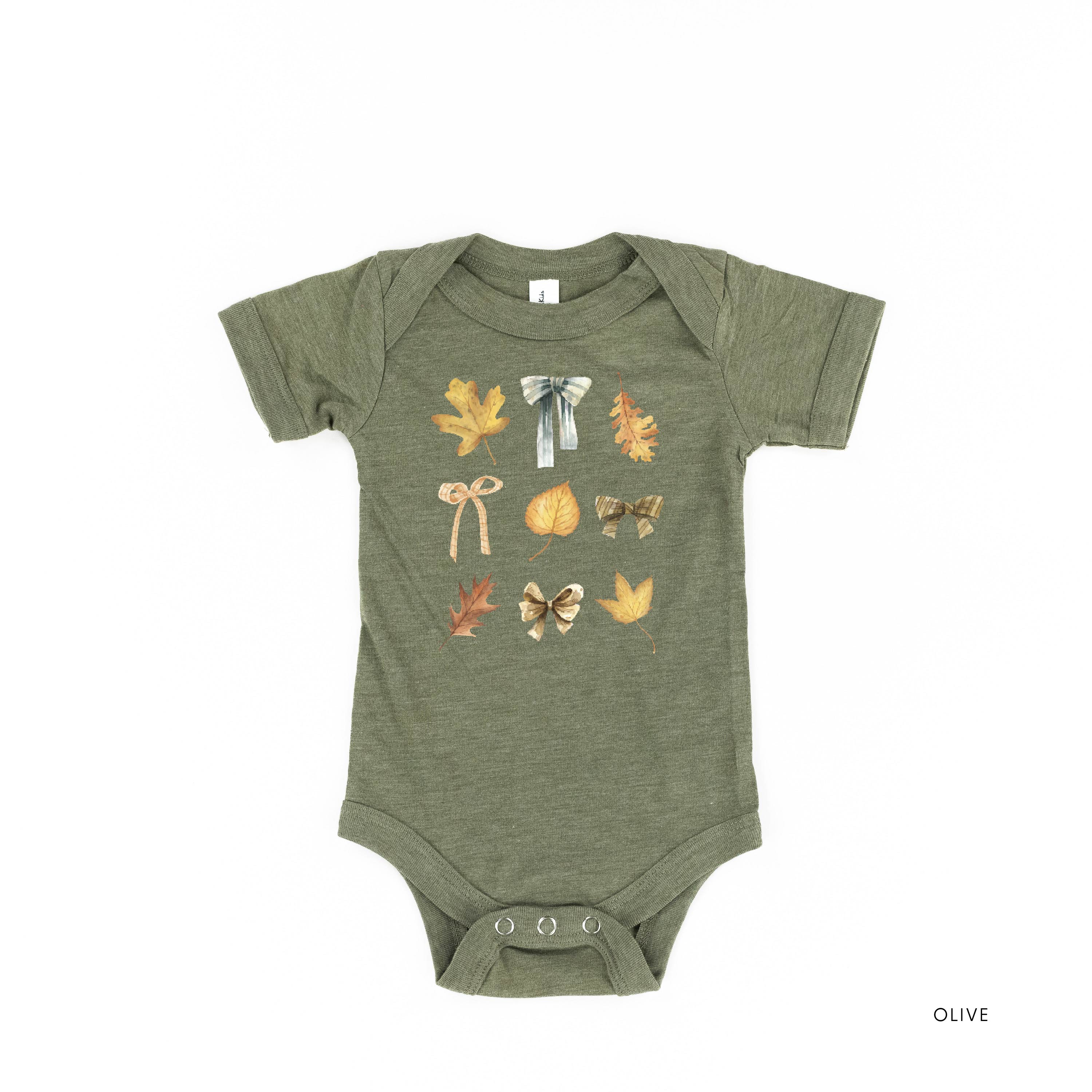 Dainty Bows and Leaves - Short Sleeve Child Shirt Little Mama Shirt Shop
