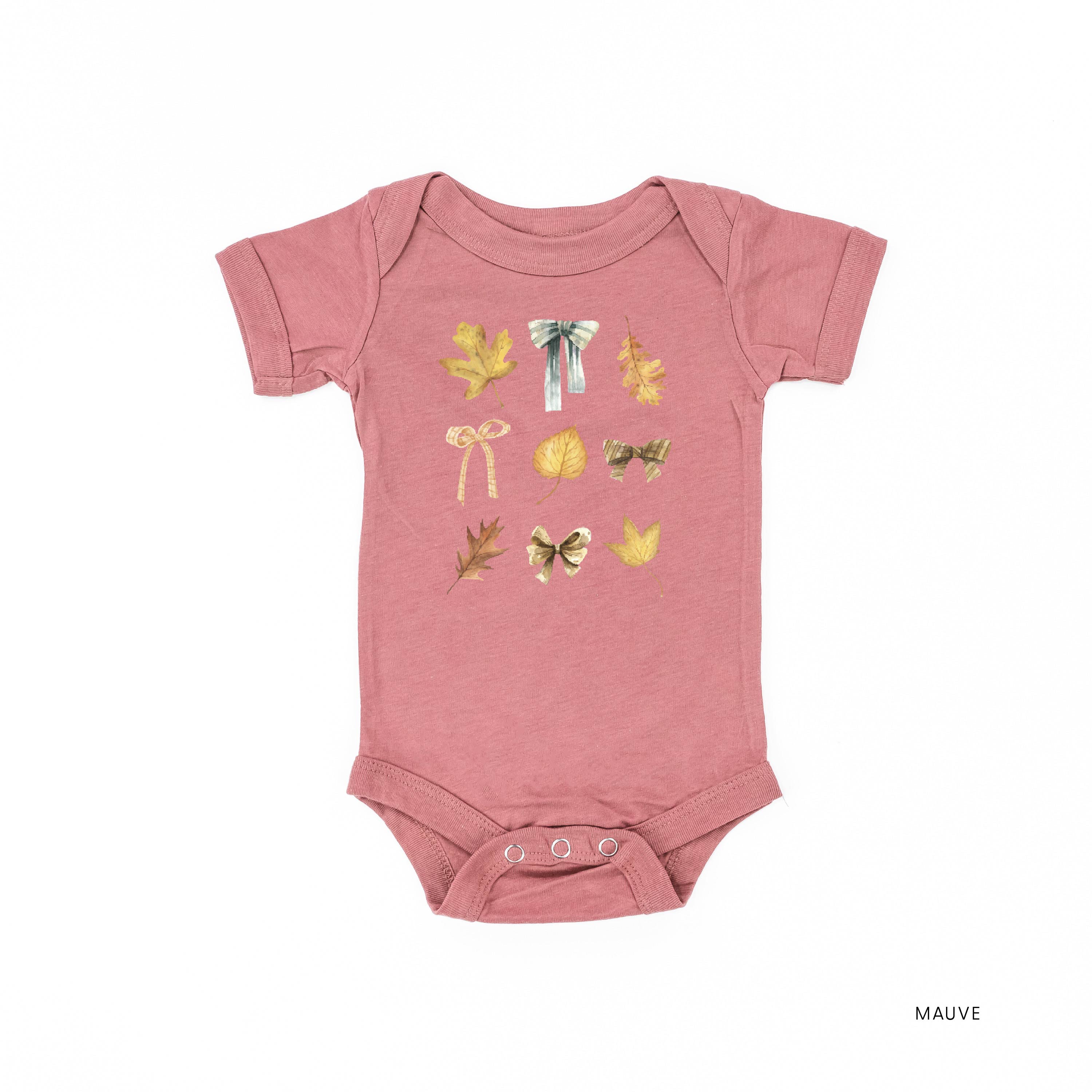 Dainty Bows and Leaves - Short Sleeve Child Shirt Little Mama Shirt Shop