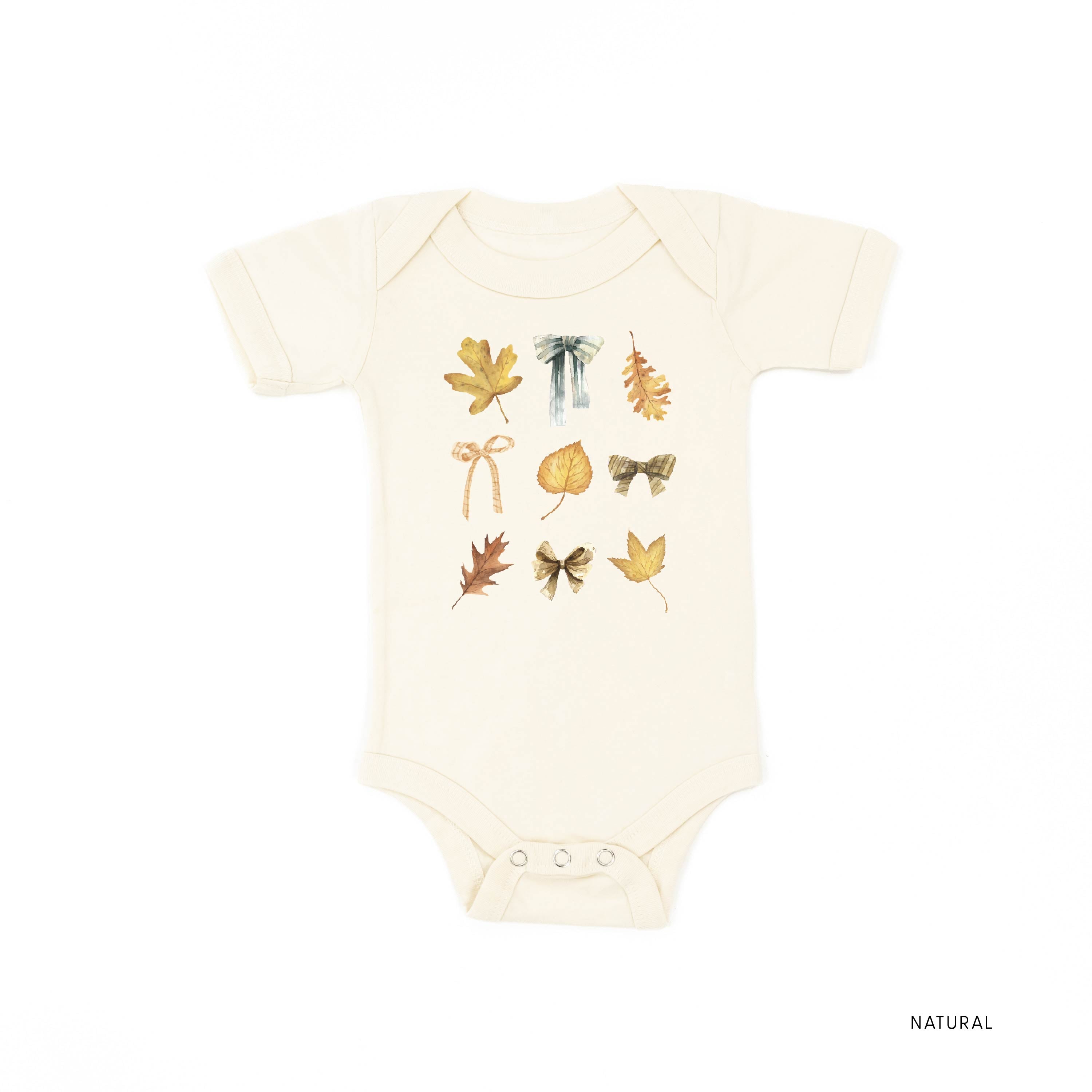 Dainty Bows and Leaves - Short Sleeve Child Shirt Little Mama Shirt Shop