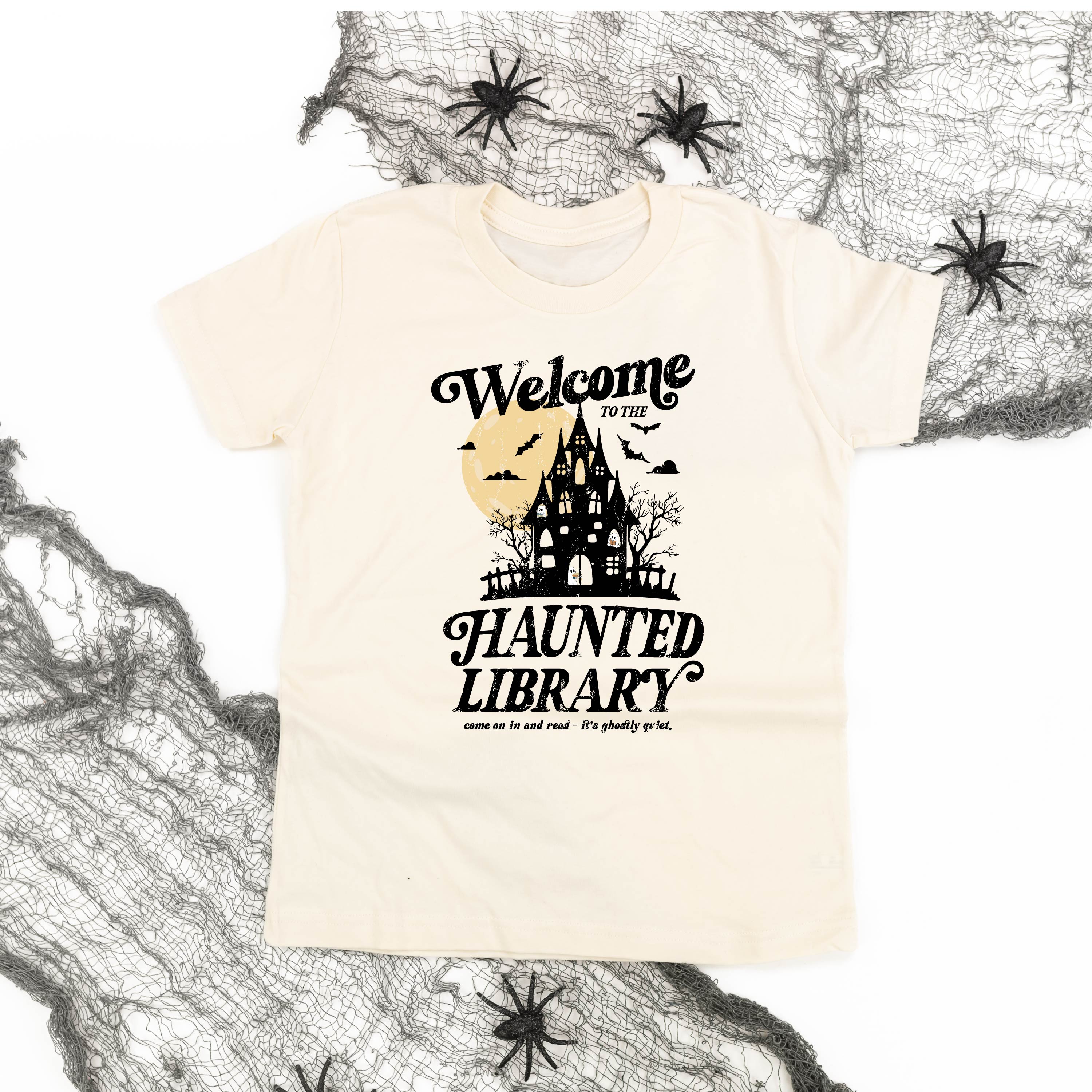 Haunted Library - Short Sleeve Child Shirt Little Mama Shirt Shop