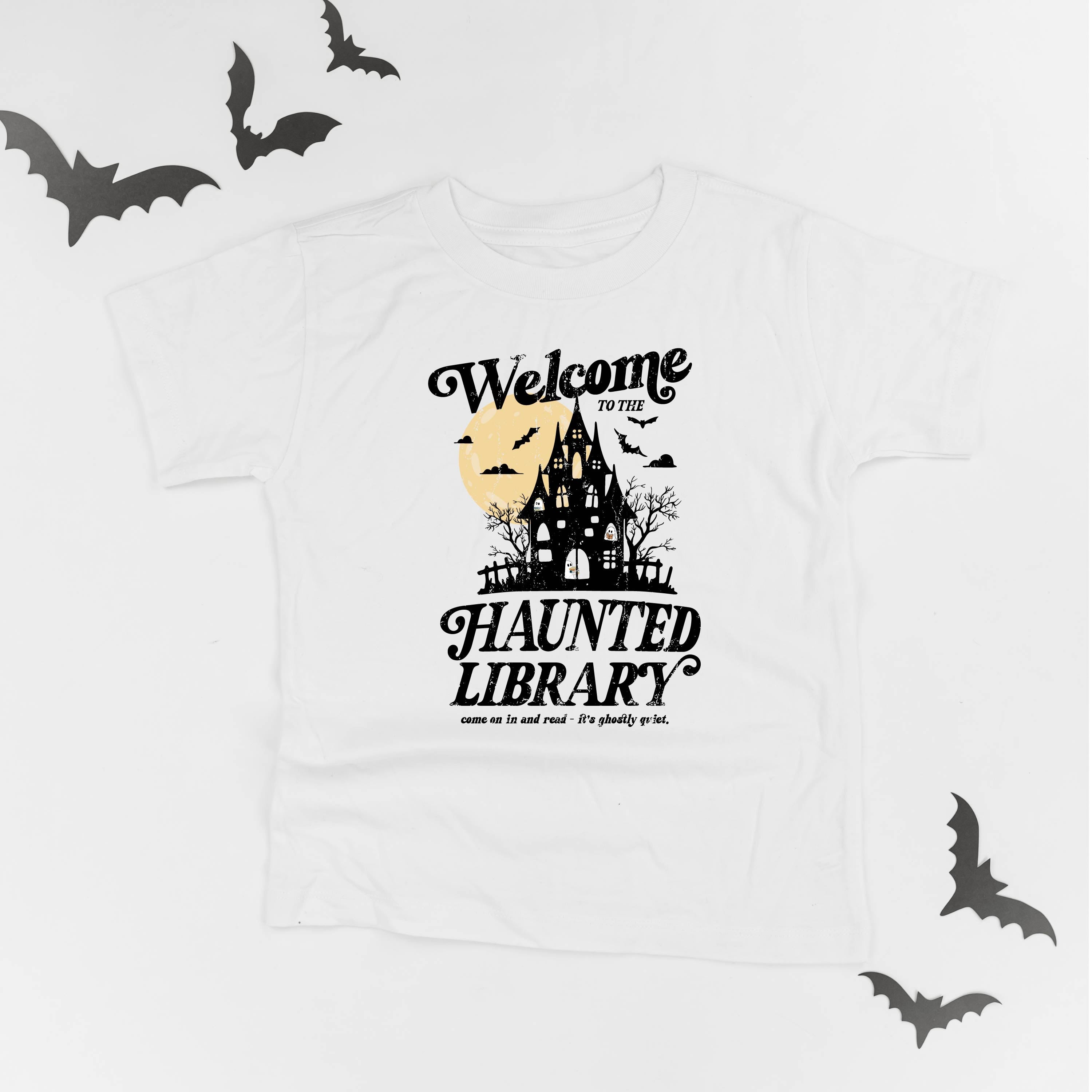 Haunted Library - Short Sleeve Child Shirt Little Mama Shirt Shop